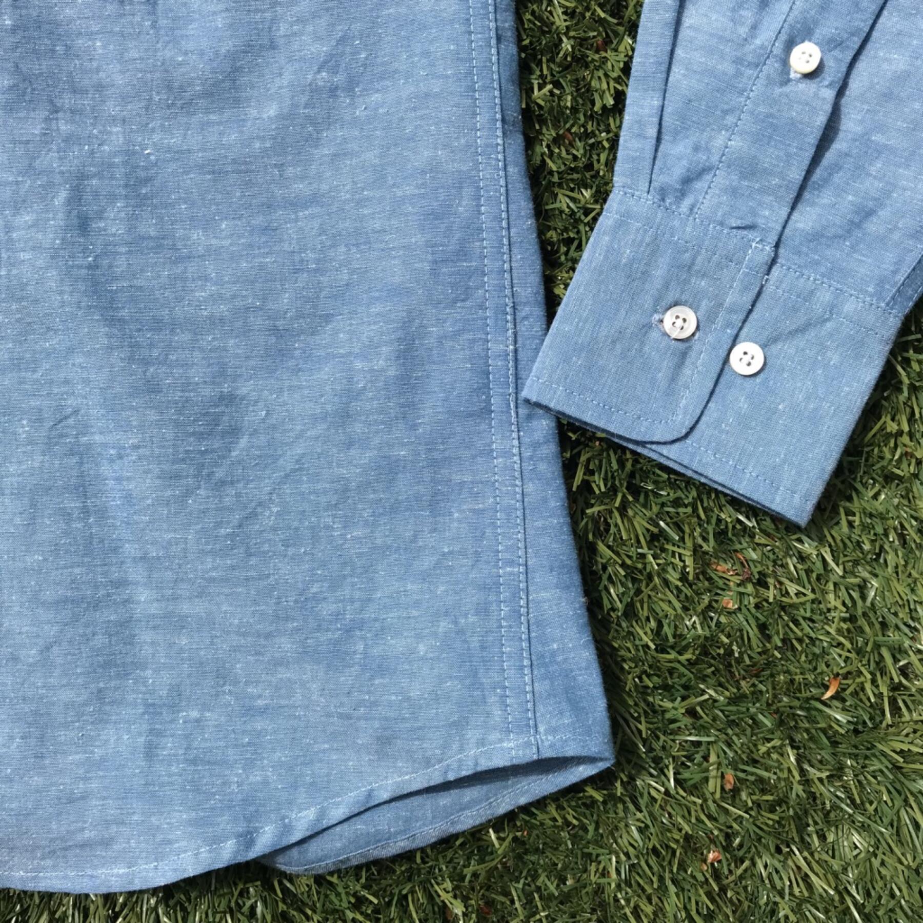 gustin #585 sky hemp chambray