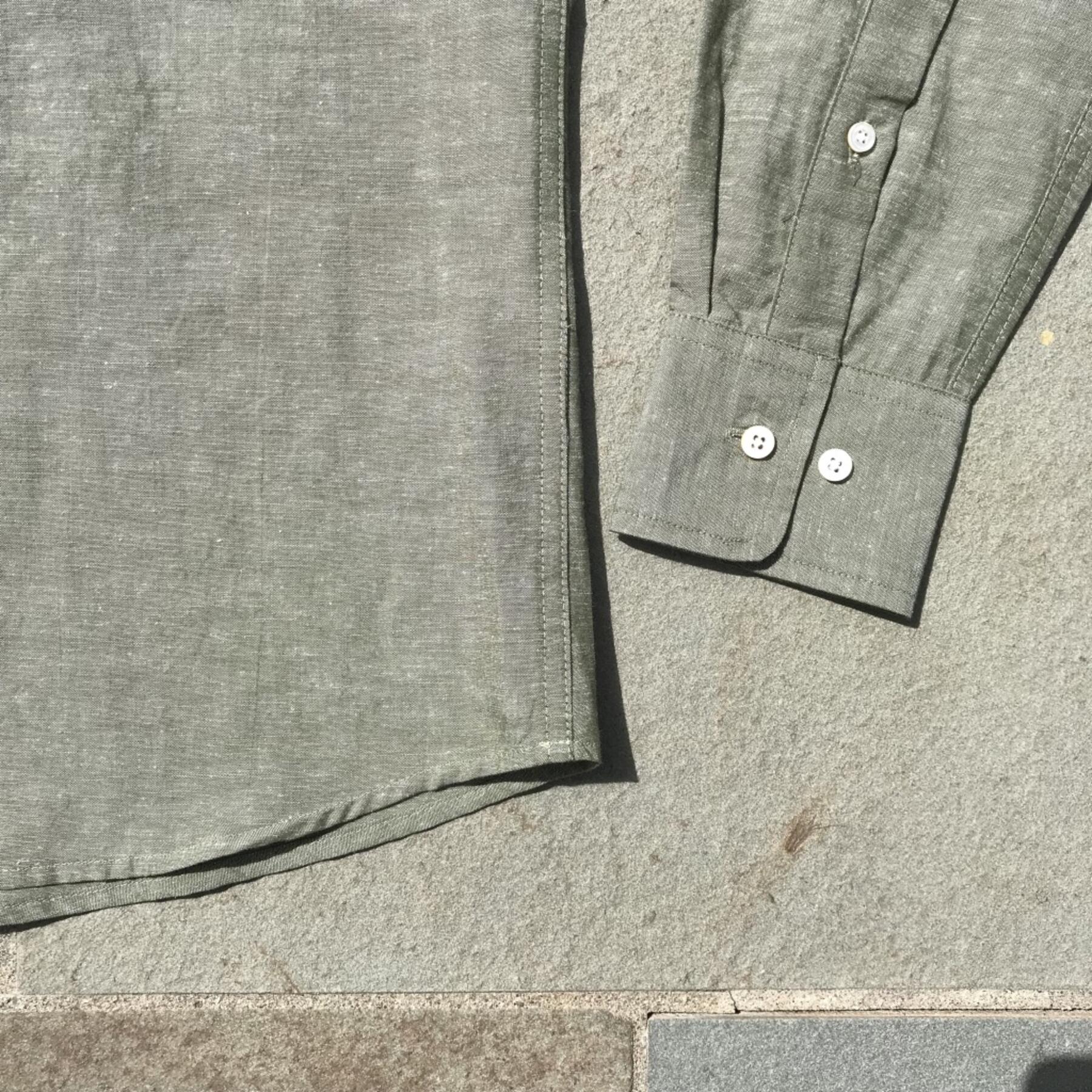 gustin #586 moss hemp chambray