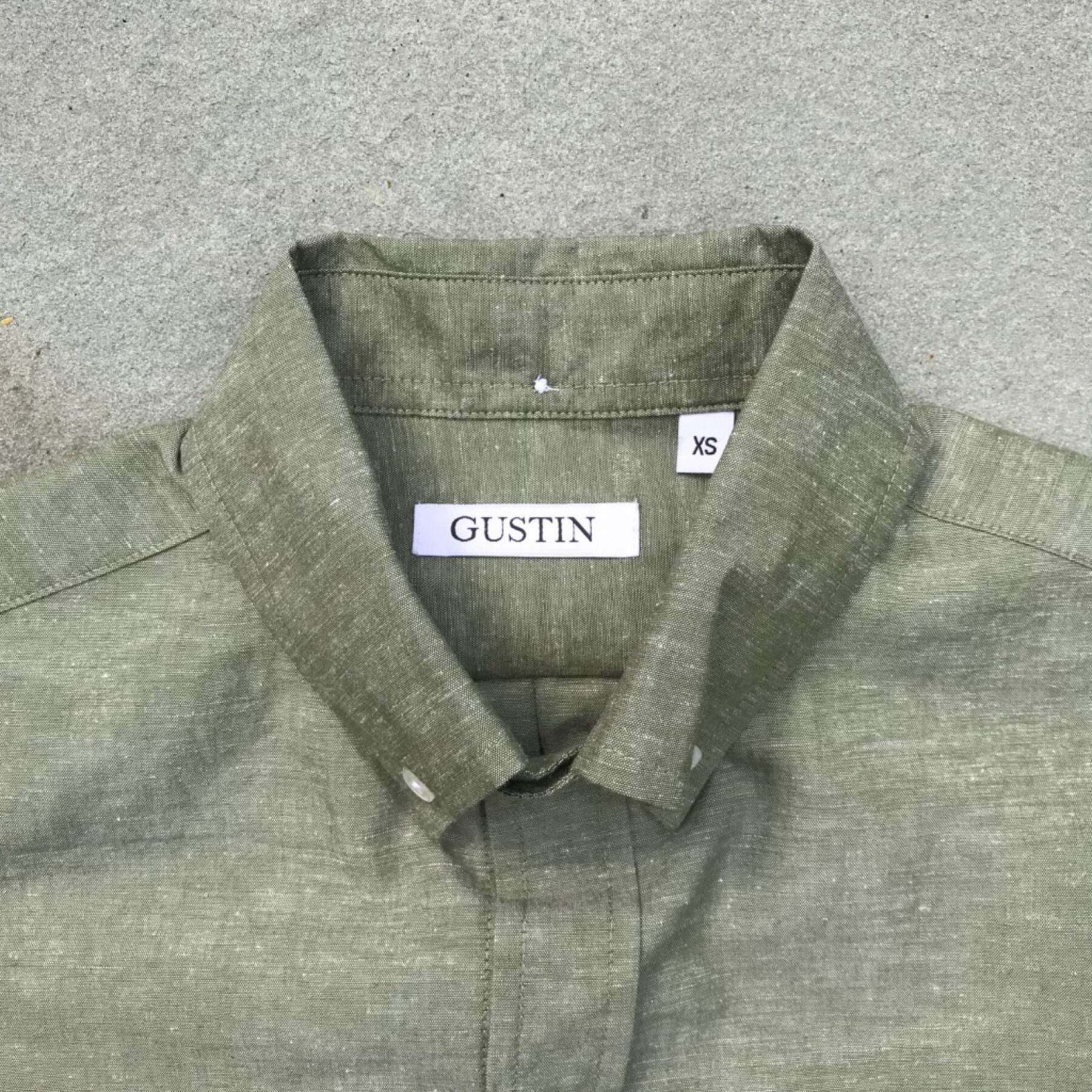 gustin #586 moss hemp chambray