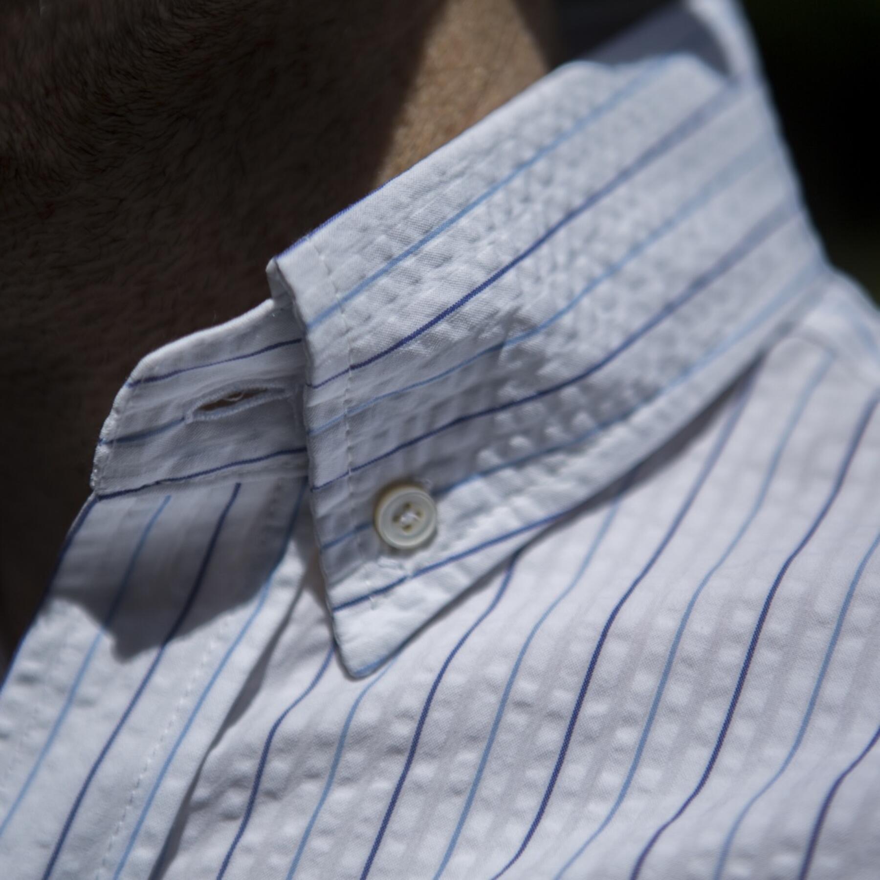 gustin #589 thomas mason pinstripe seersucker