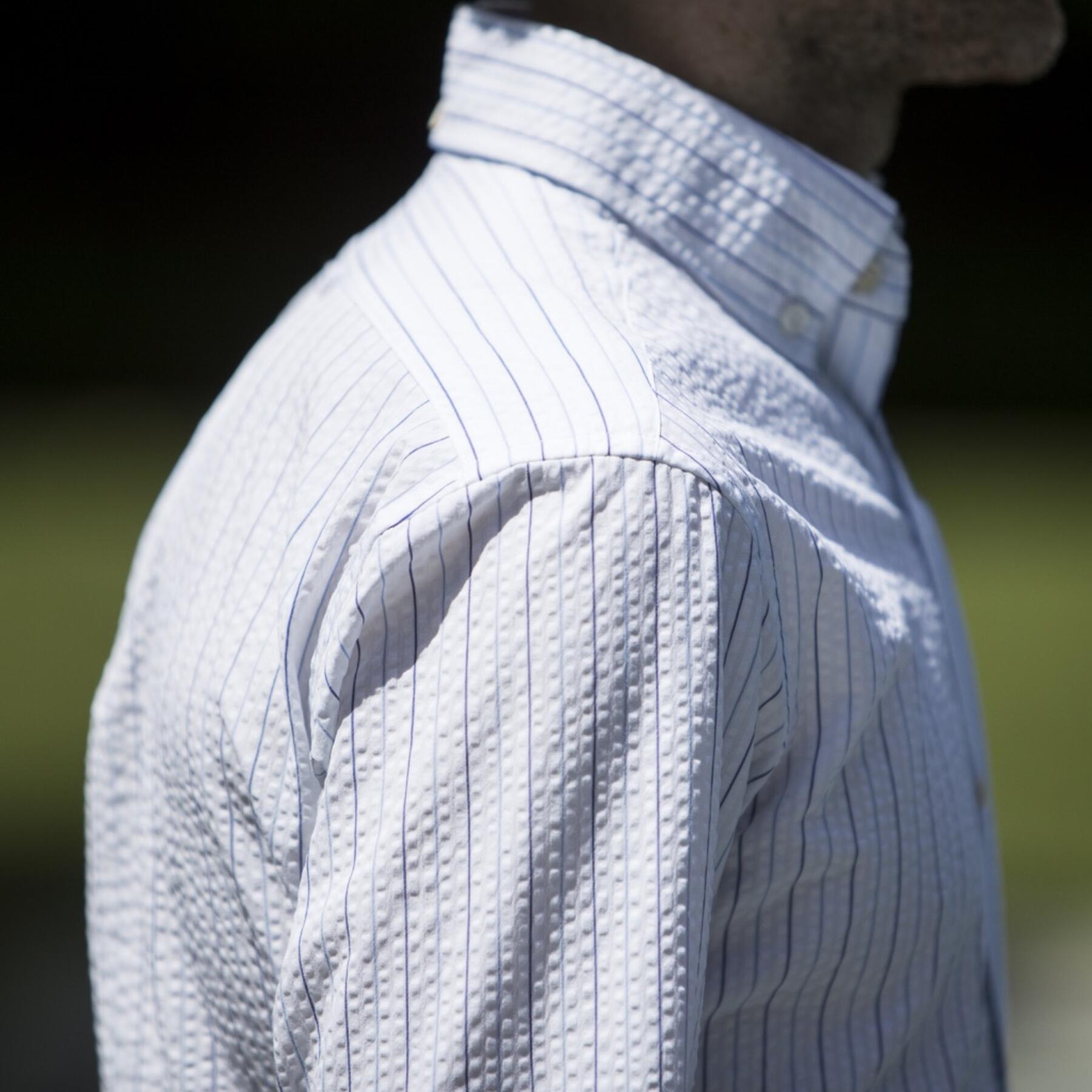 gustin #589 thomas mason pinstripe seersucker
