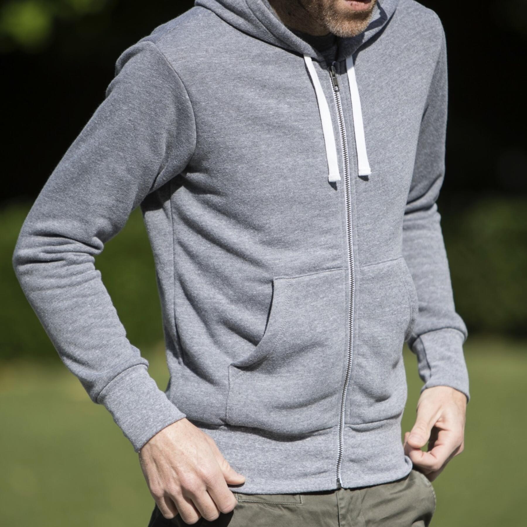 gustin fleece zip hoodie - heather grey