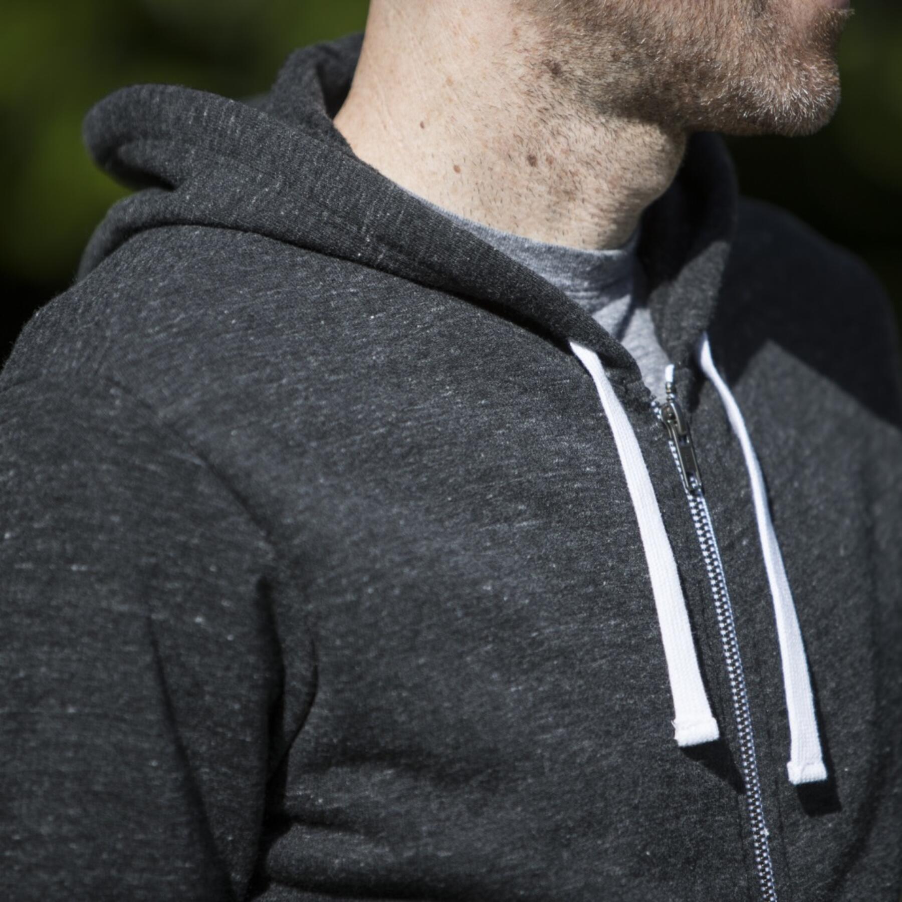 gustin fleece zip hoodie - heather charcoal