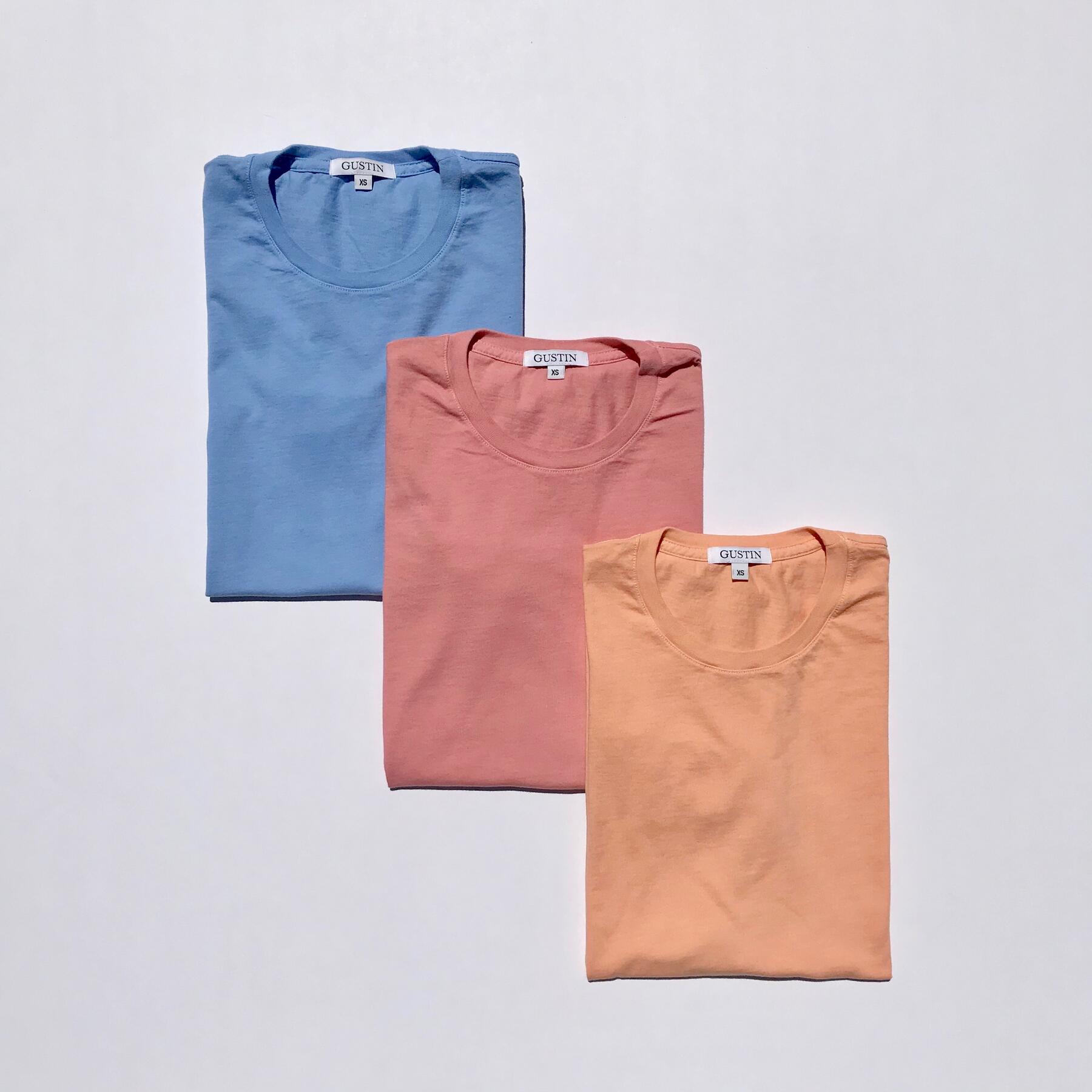 gustin usa t-shirt 3pk (sky blue, blush, peach)