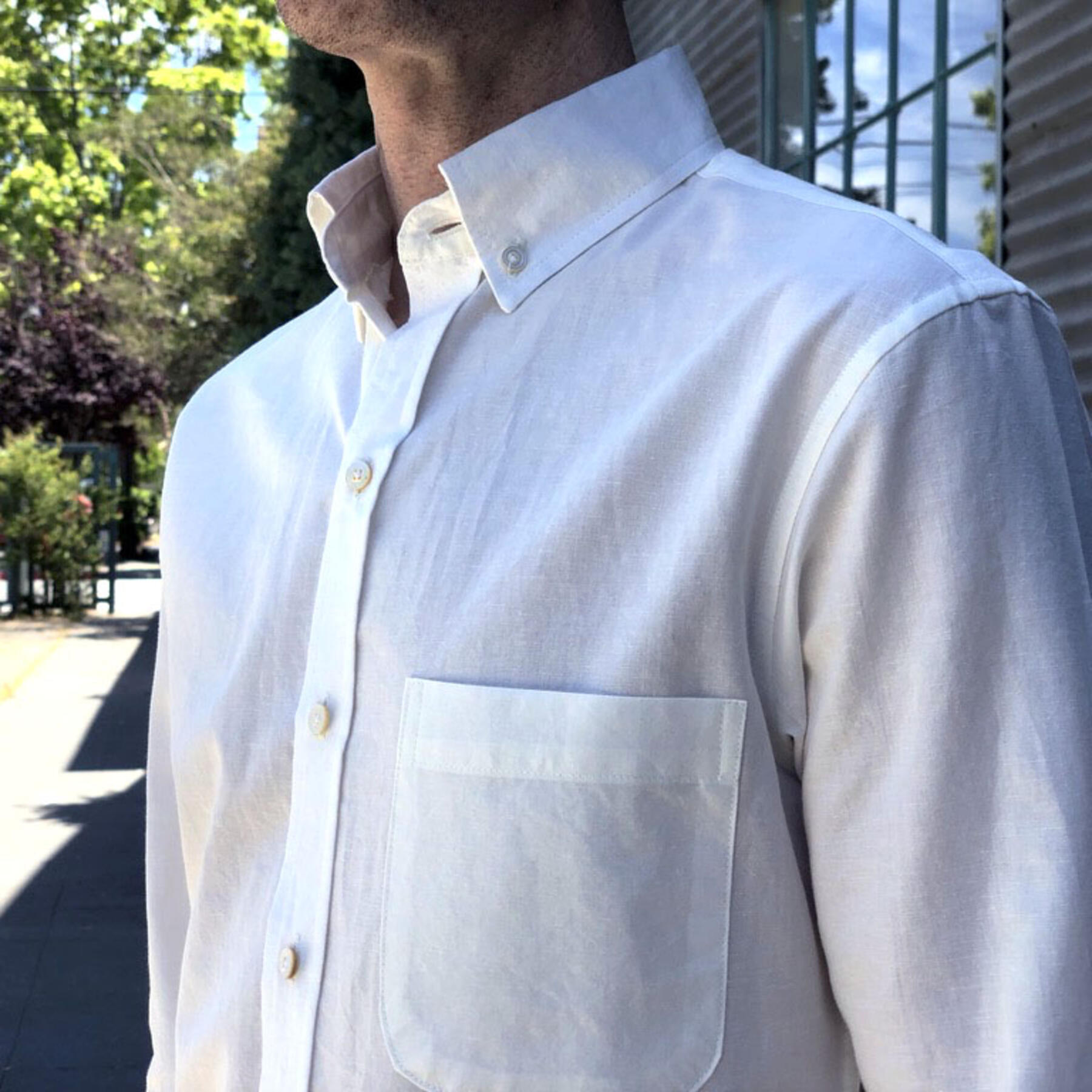 gustin #598 white hemp chambray