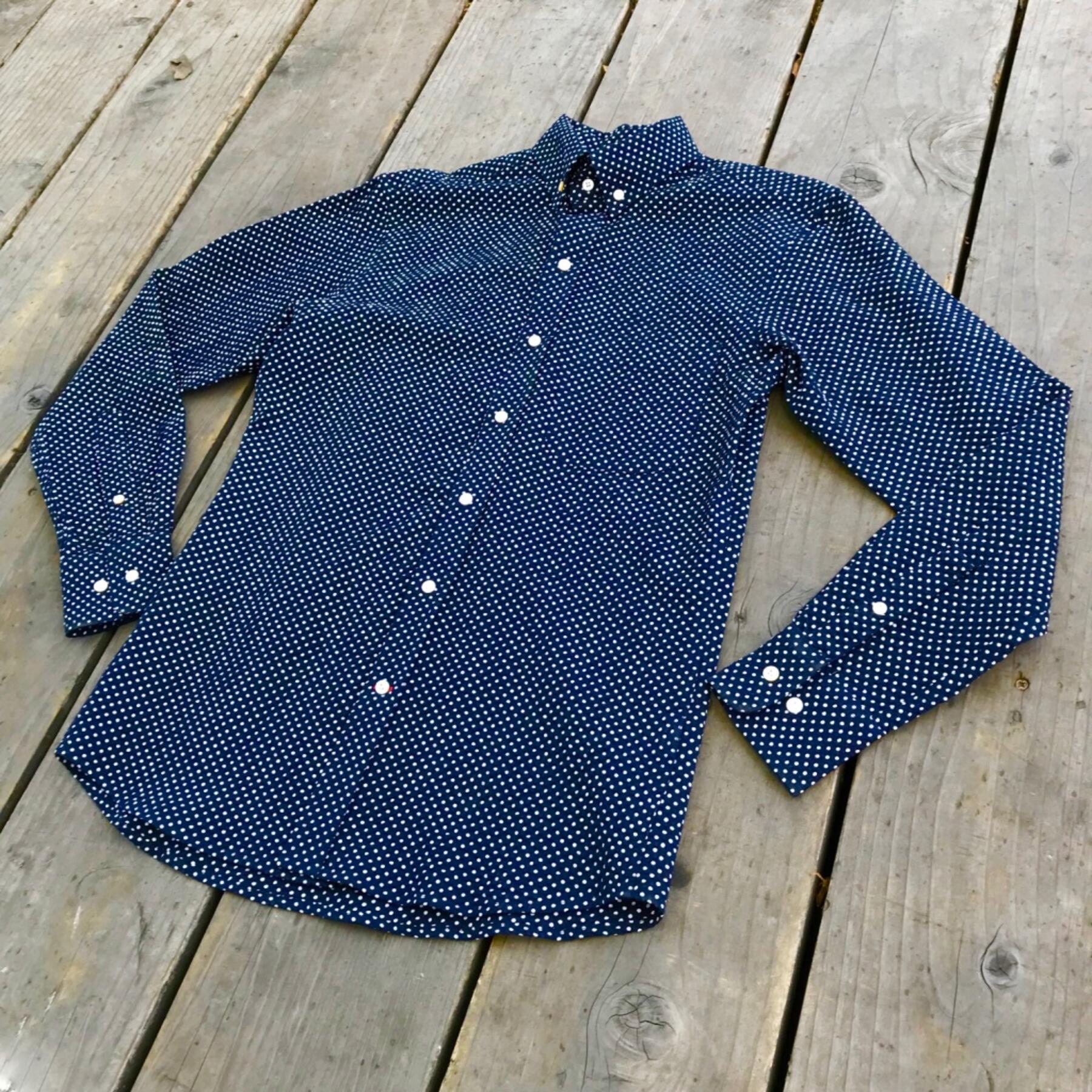 gustin #599 navy dot seersucker