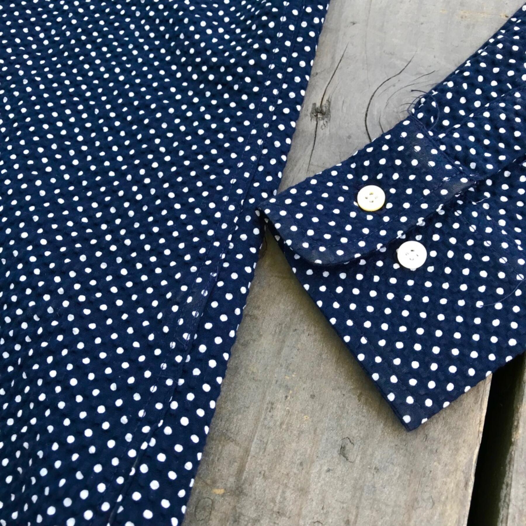 gustin #599 navy dot seersucker