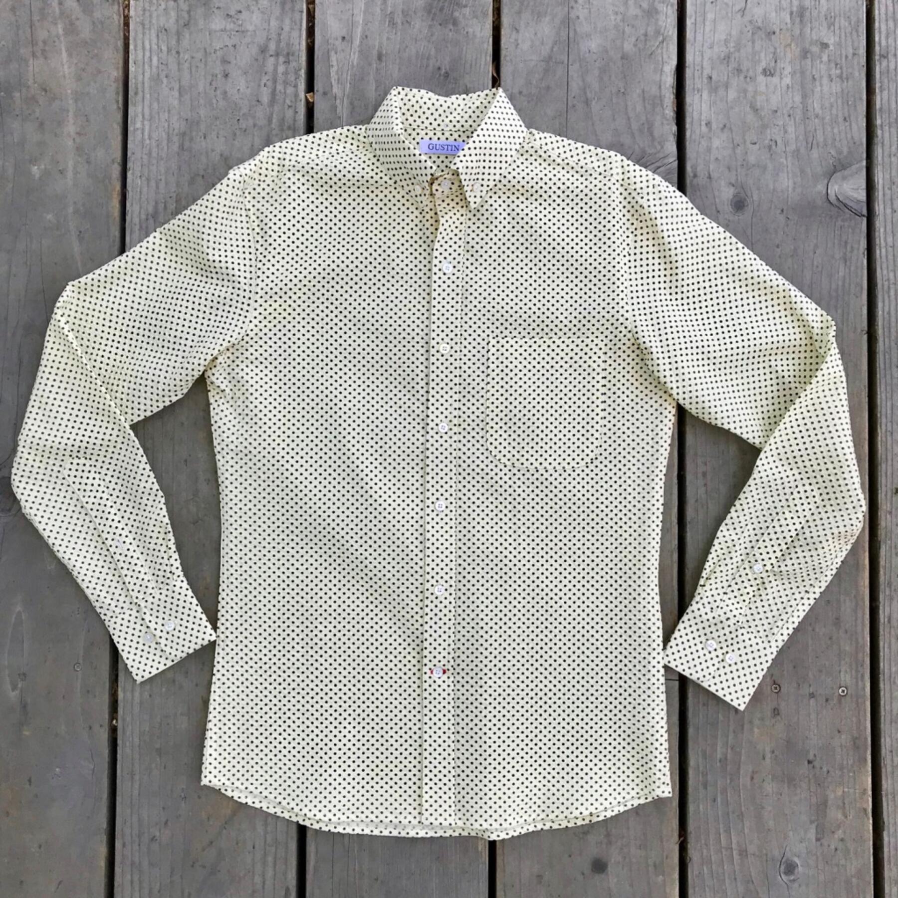 gustin #600 cream dot seersucker