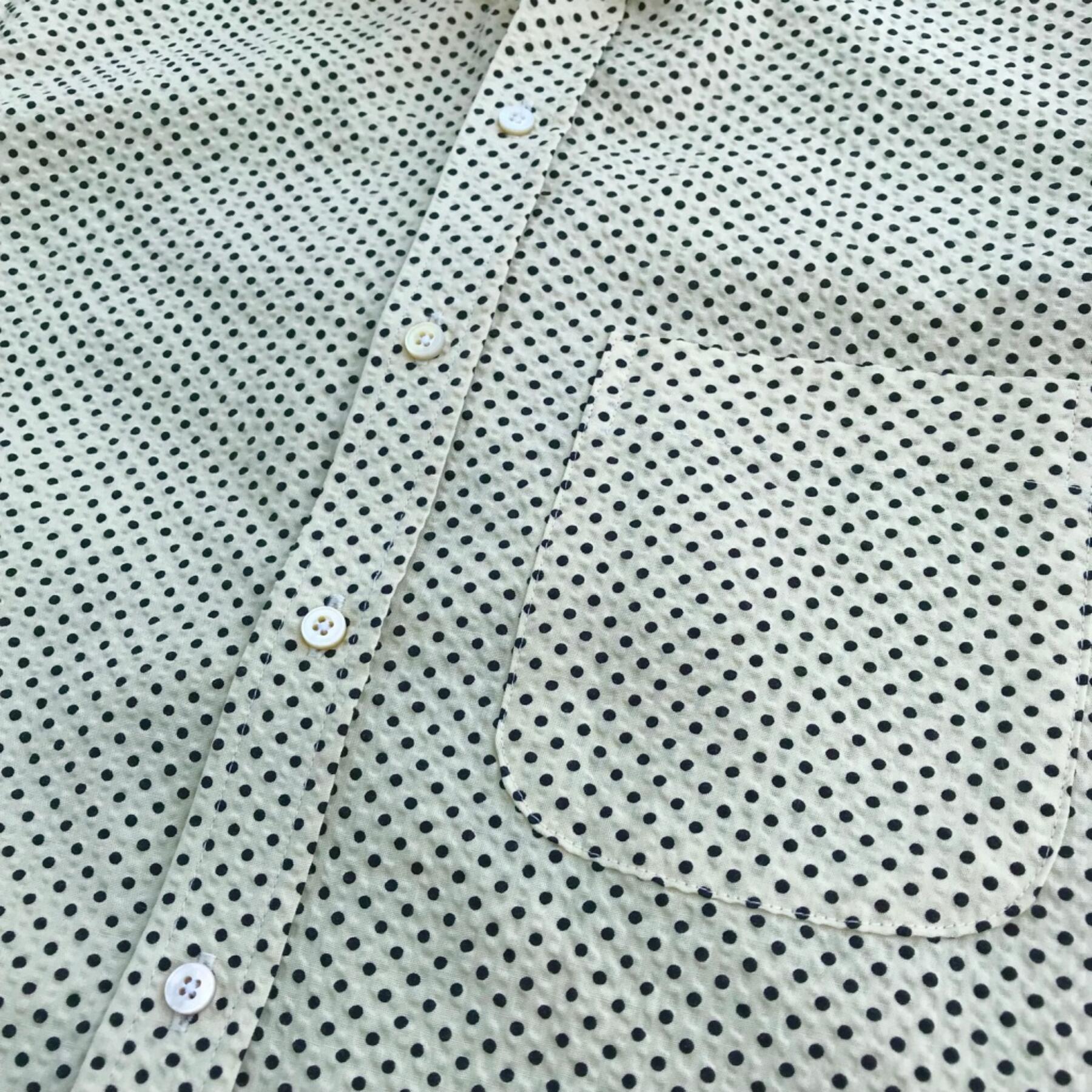 gustin #600 cream dot seersucker