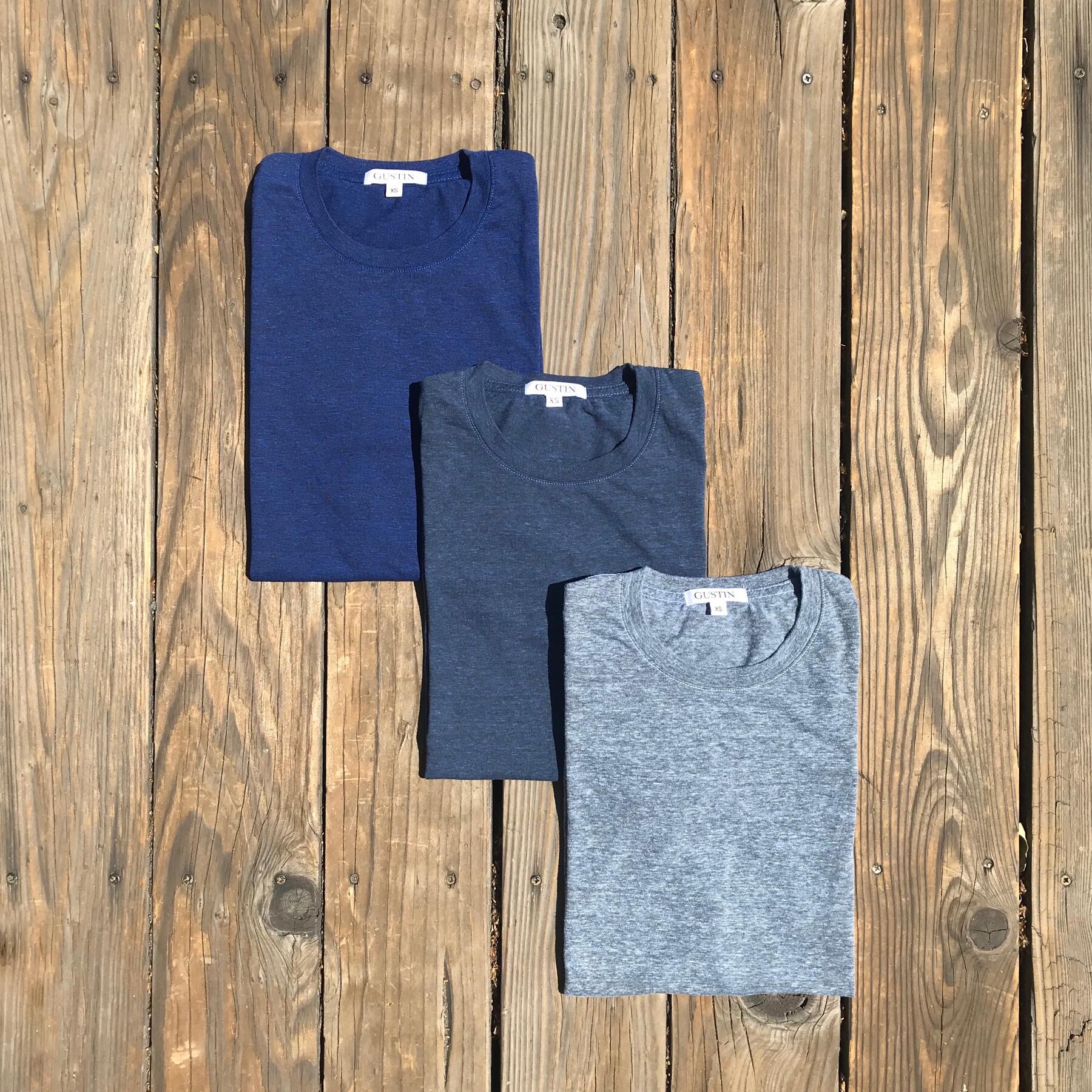 gustin usa heather triple blue t-shirt 3pk