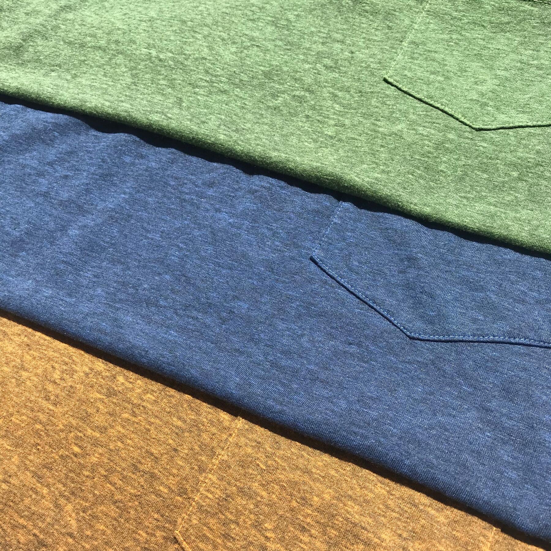 gustin usa heather pocket t-shirt - 3pk (fern green, faded blue, bronze)