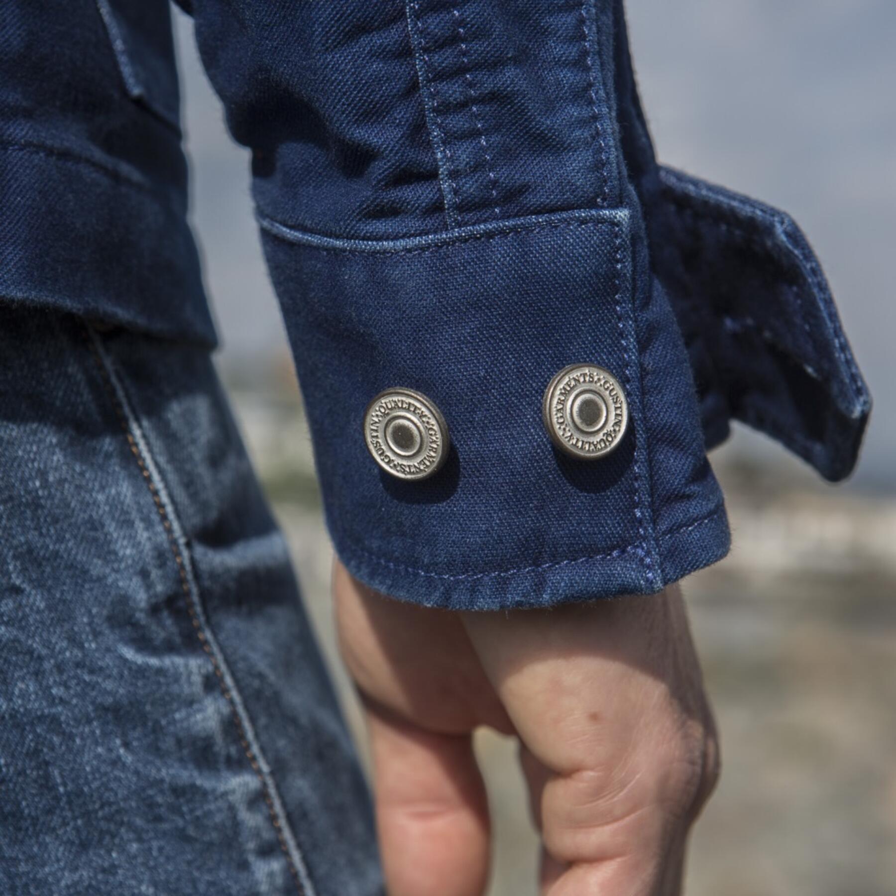 gustin field jacket - indigo dyed moleskin