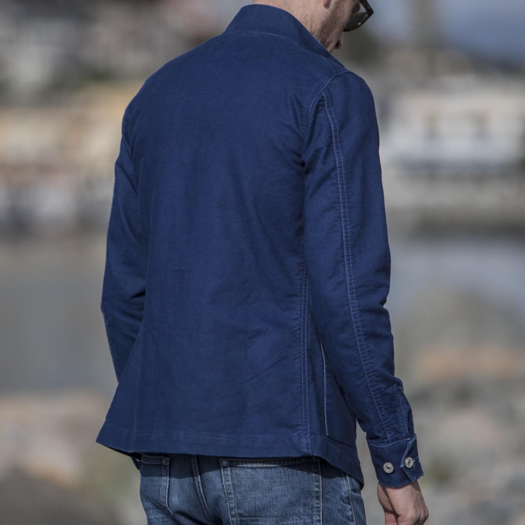 gustin field jacket - indigo dyed moleskin
