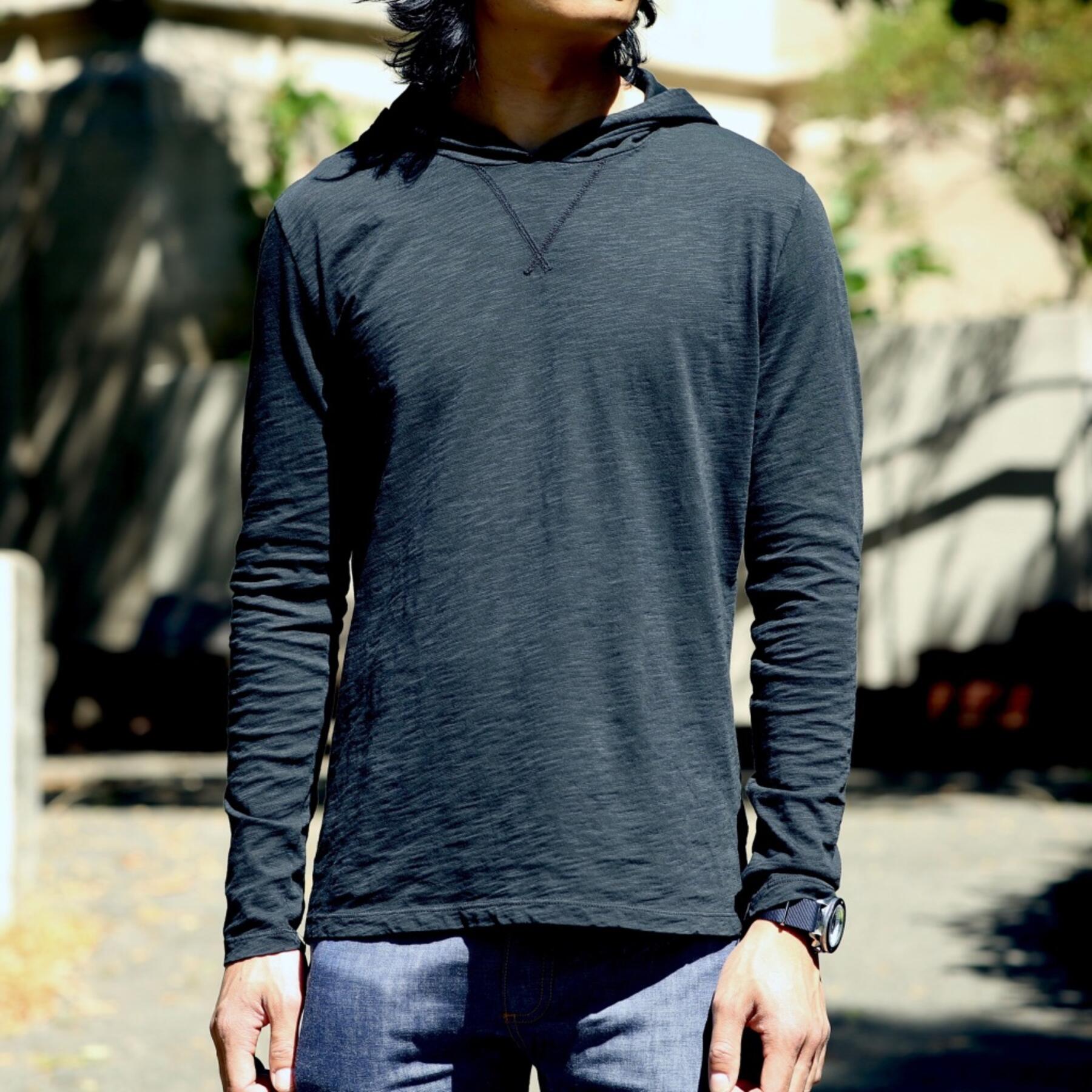 gustin superlight slub hoodie - vintage black