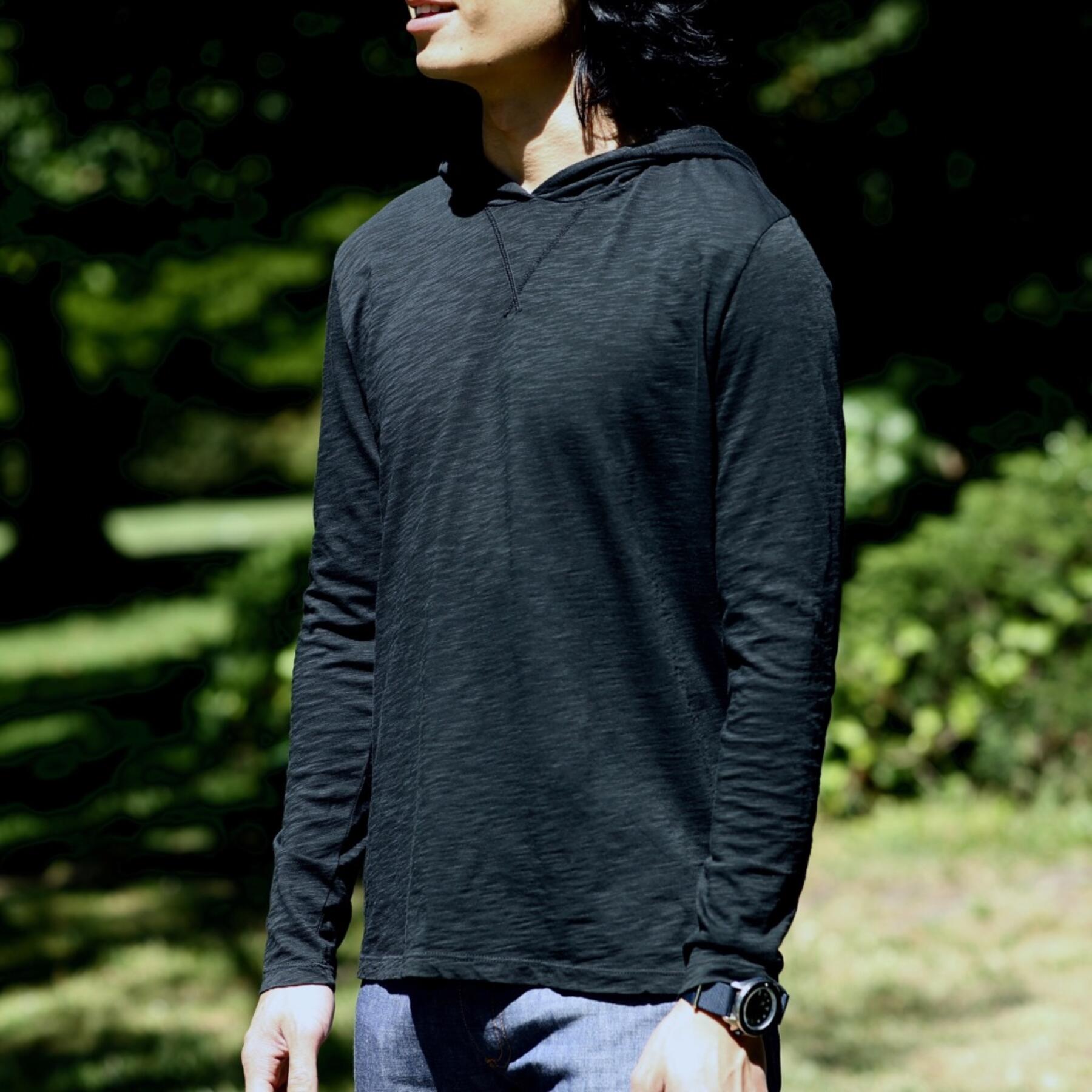 gustin superlight slub hoodie - vintage black