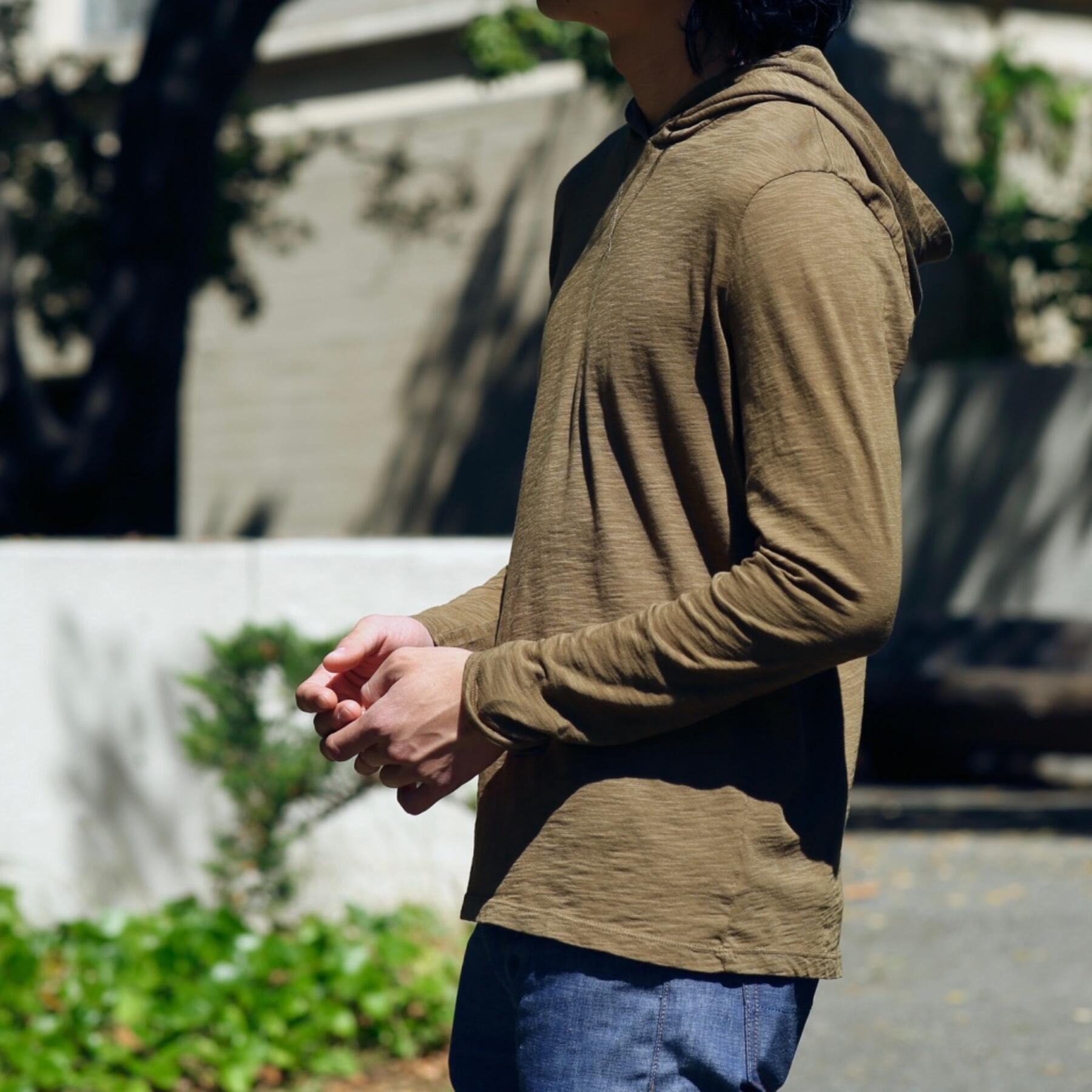gustin superlight slub hoodie - gold khaki