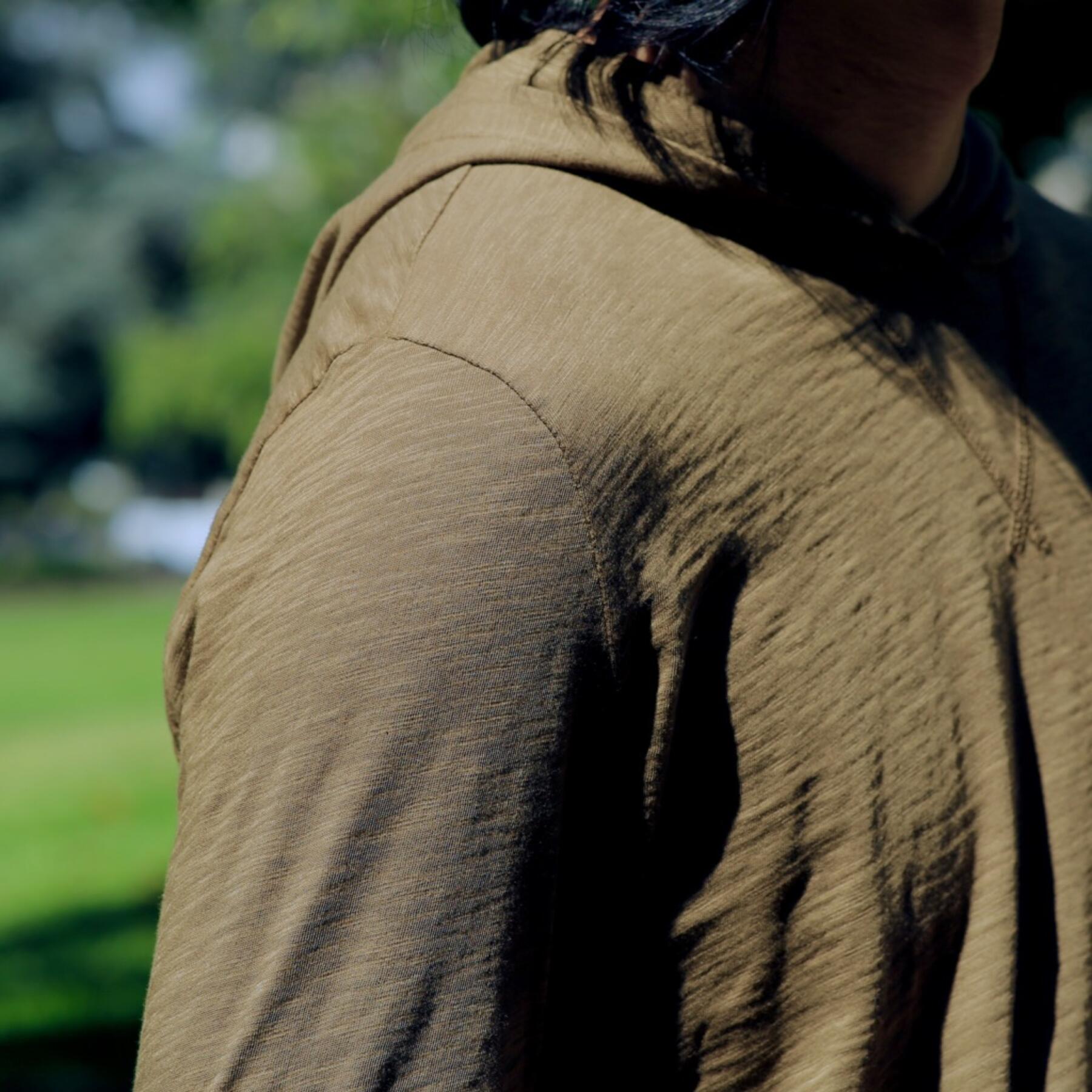 gustin superlight slub hoodie - gold khaki