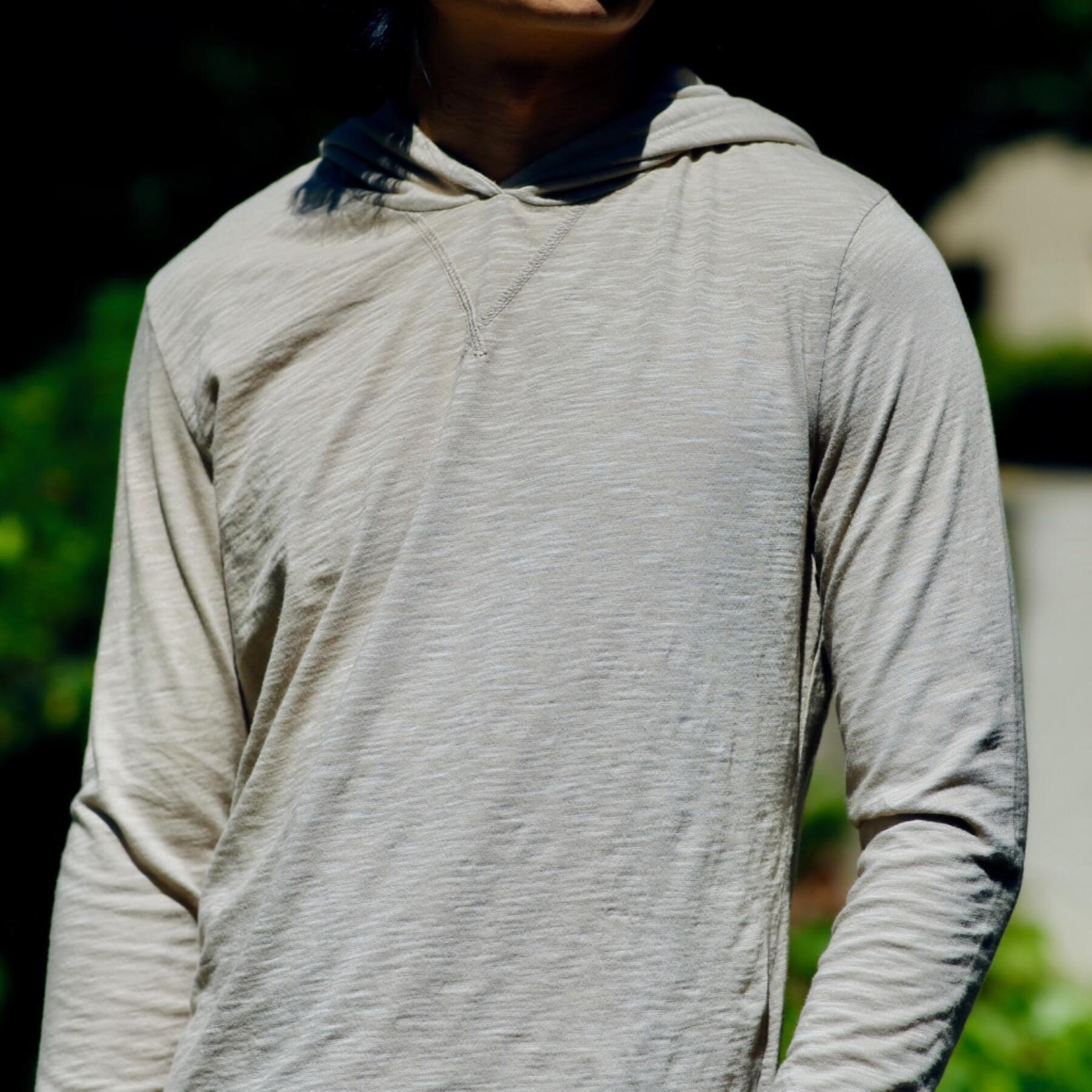gustin superlight slub hoodie - sand