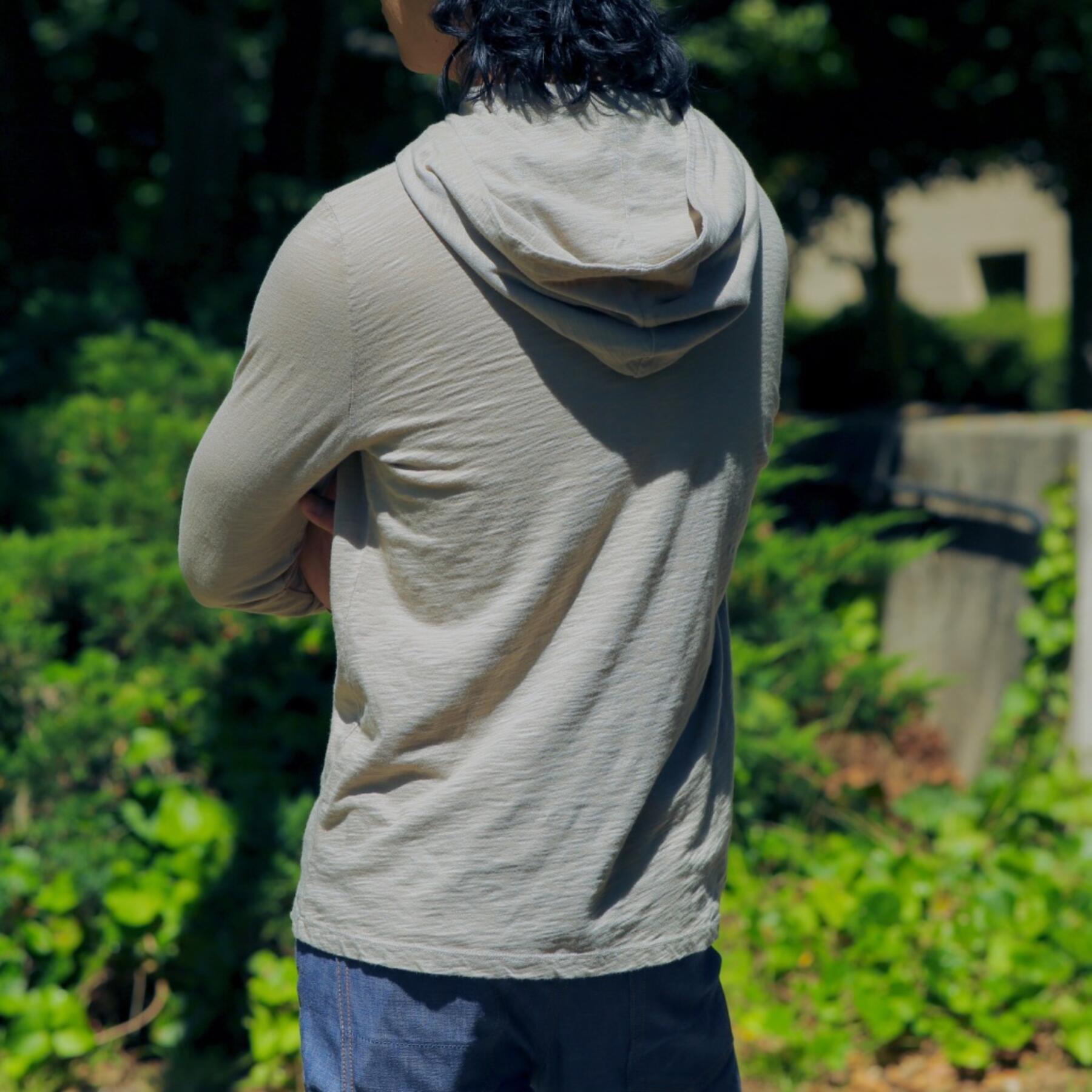 gustin superlight slub hoodie - sand