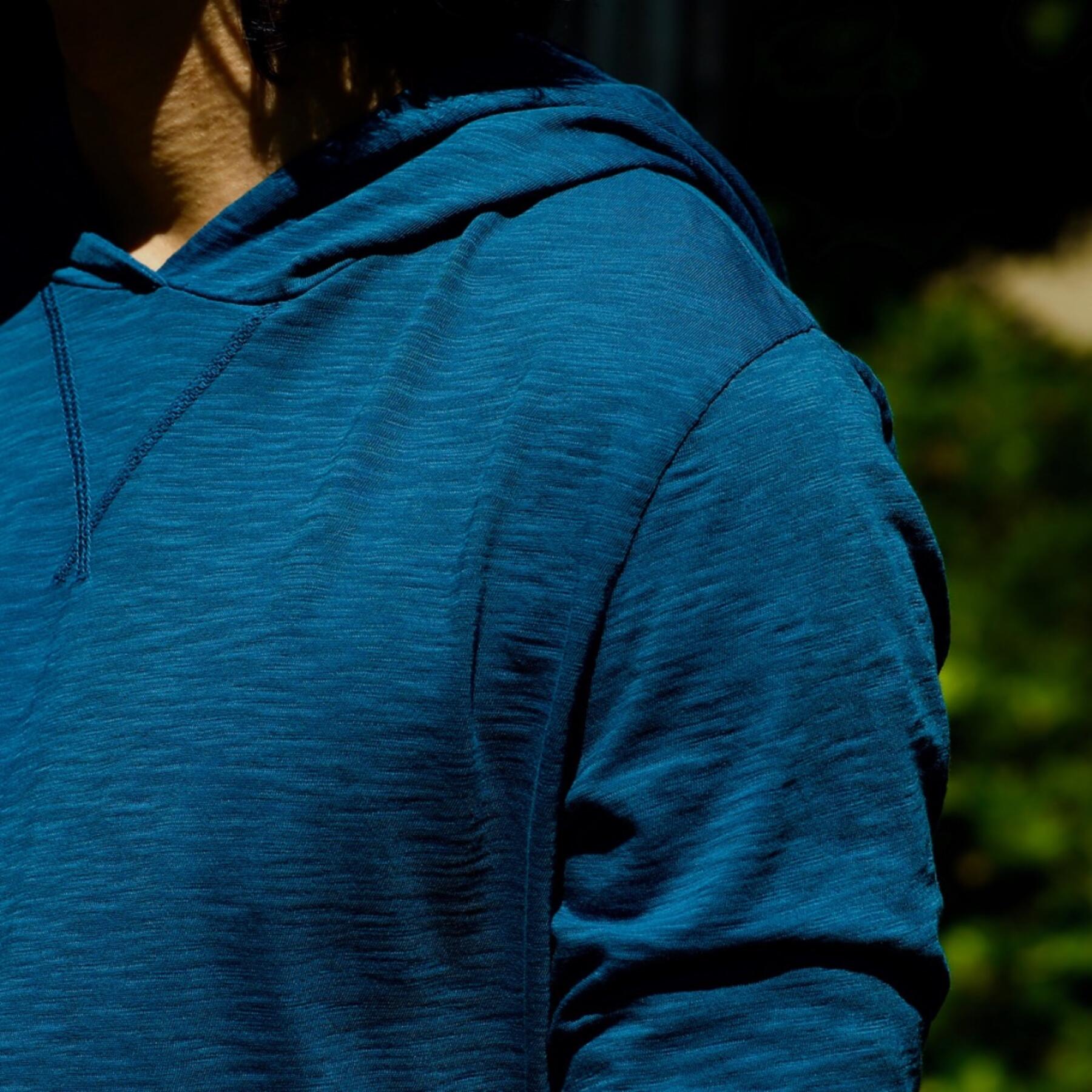 gustin superlight slub hoodie - deep ocean