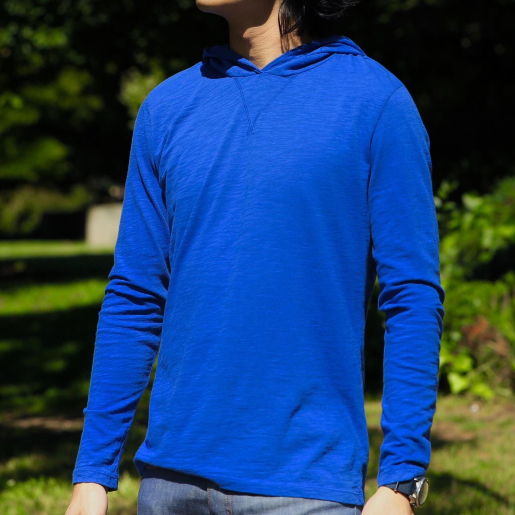 gustin superlight slub hoodie - royal