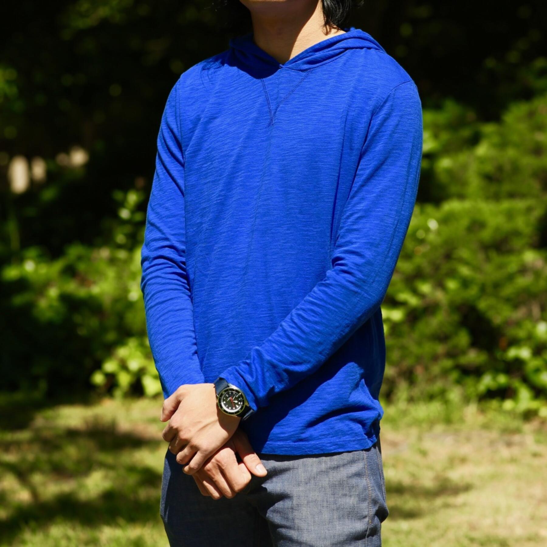 gustin superlight slub hoodie - royal