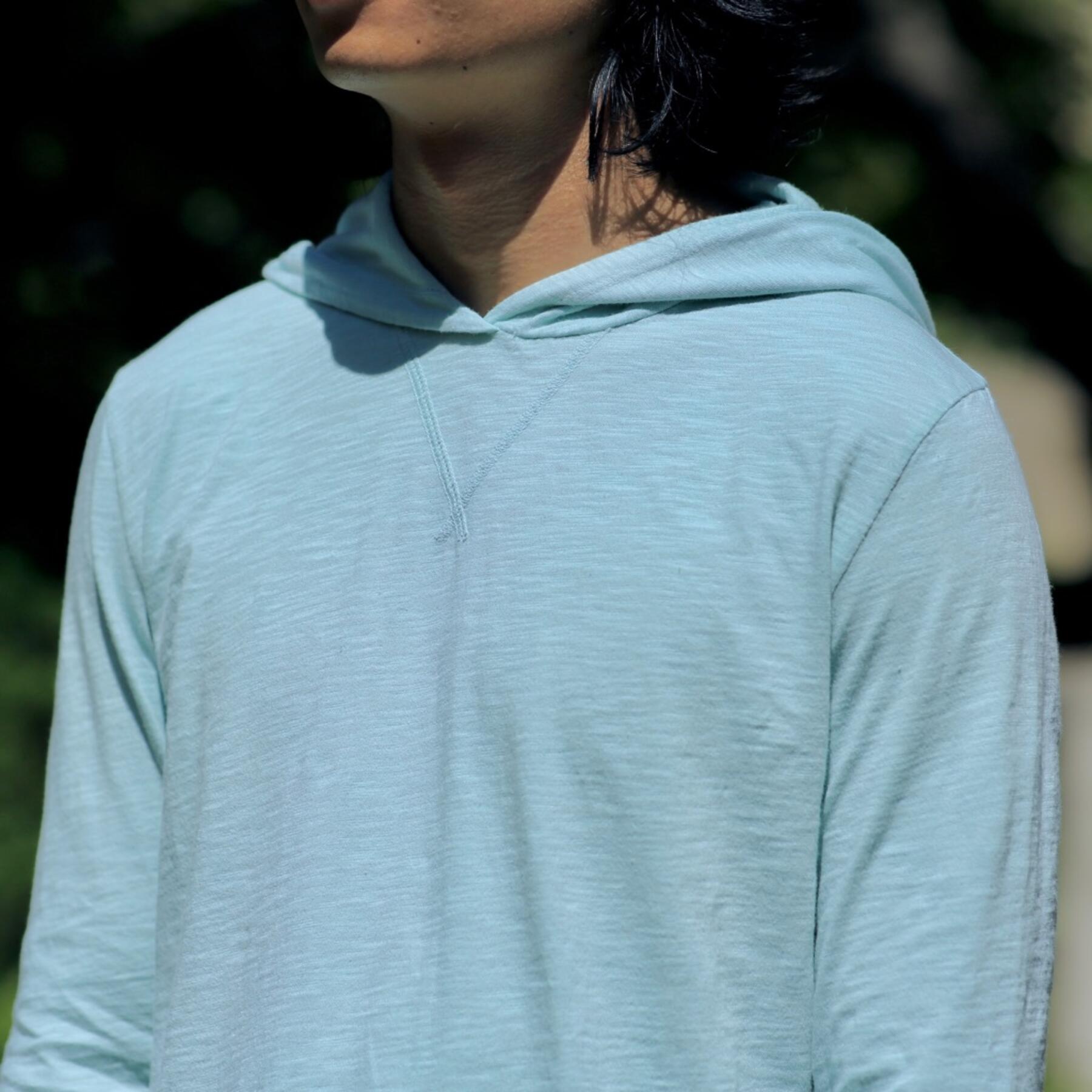 gustin superlight slub hoodie - faded sky