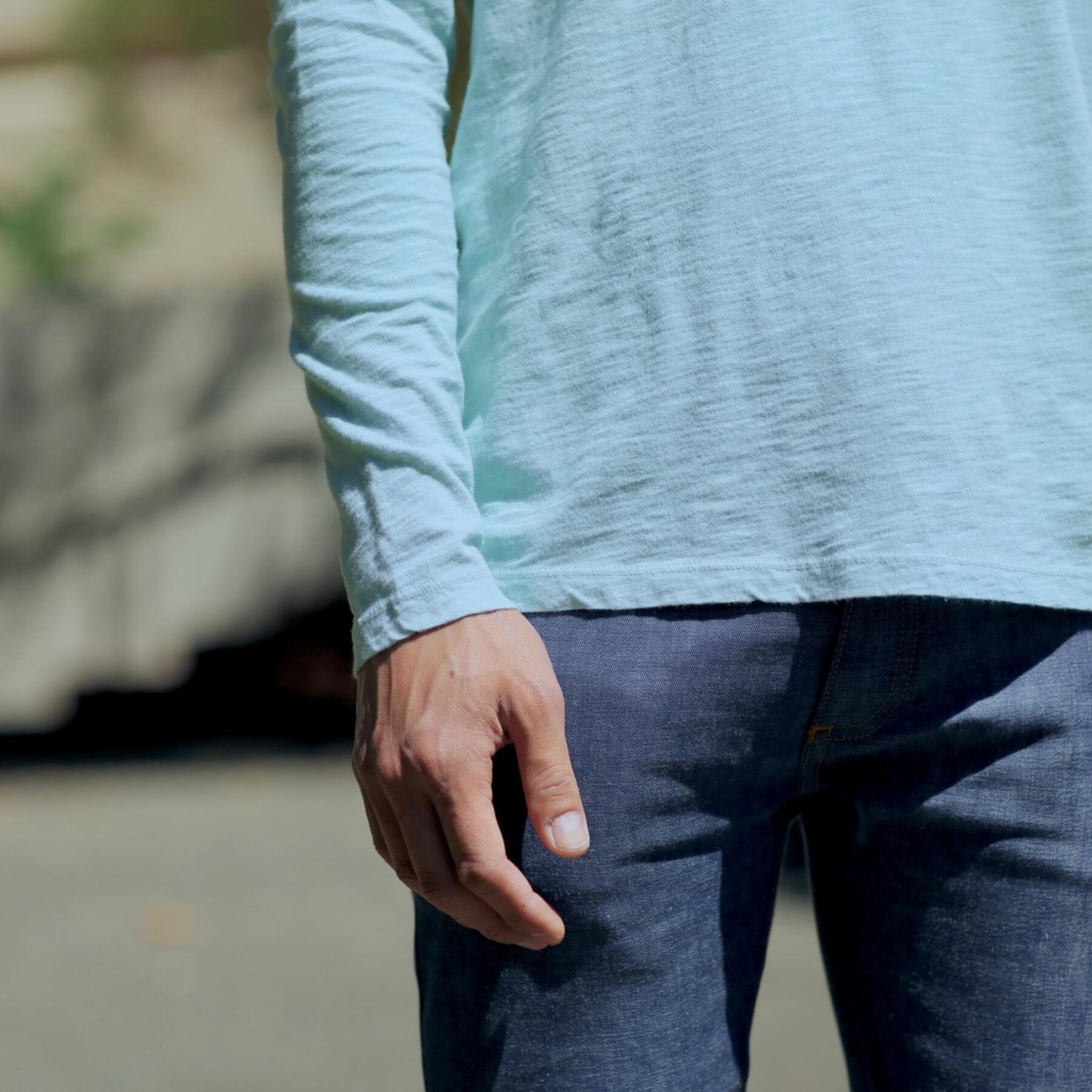gustin superlight slub hoodie - faded sky