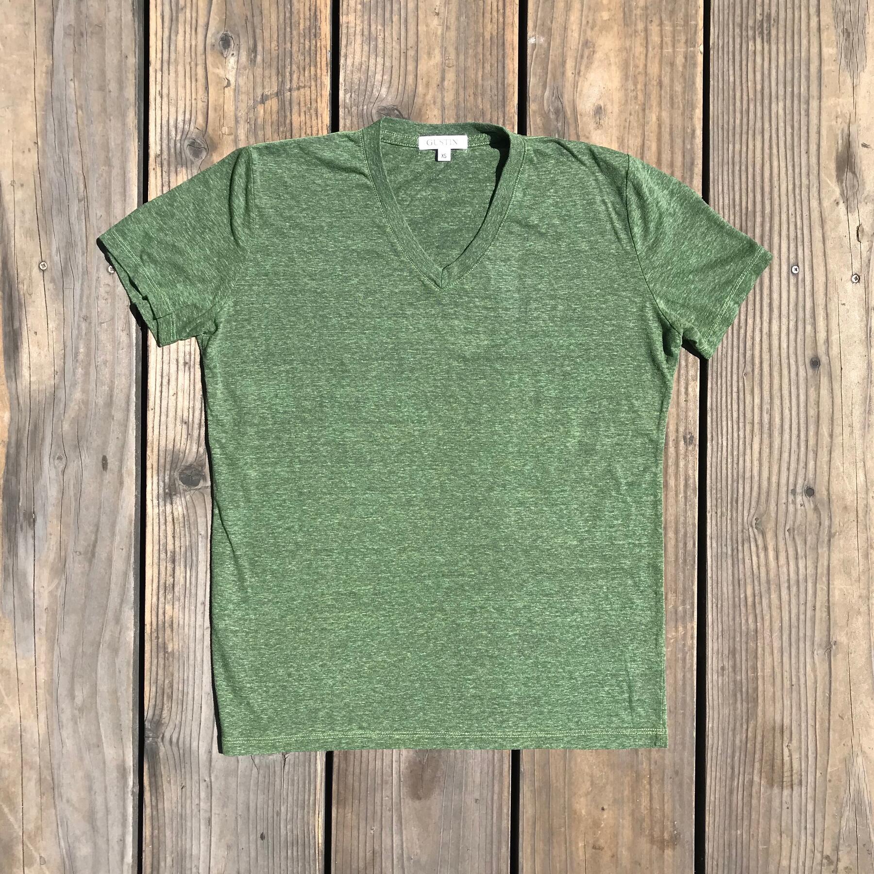 gustin usa heather v-neck t-shirt 3pk (faded blue, bronze, fern green)