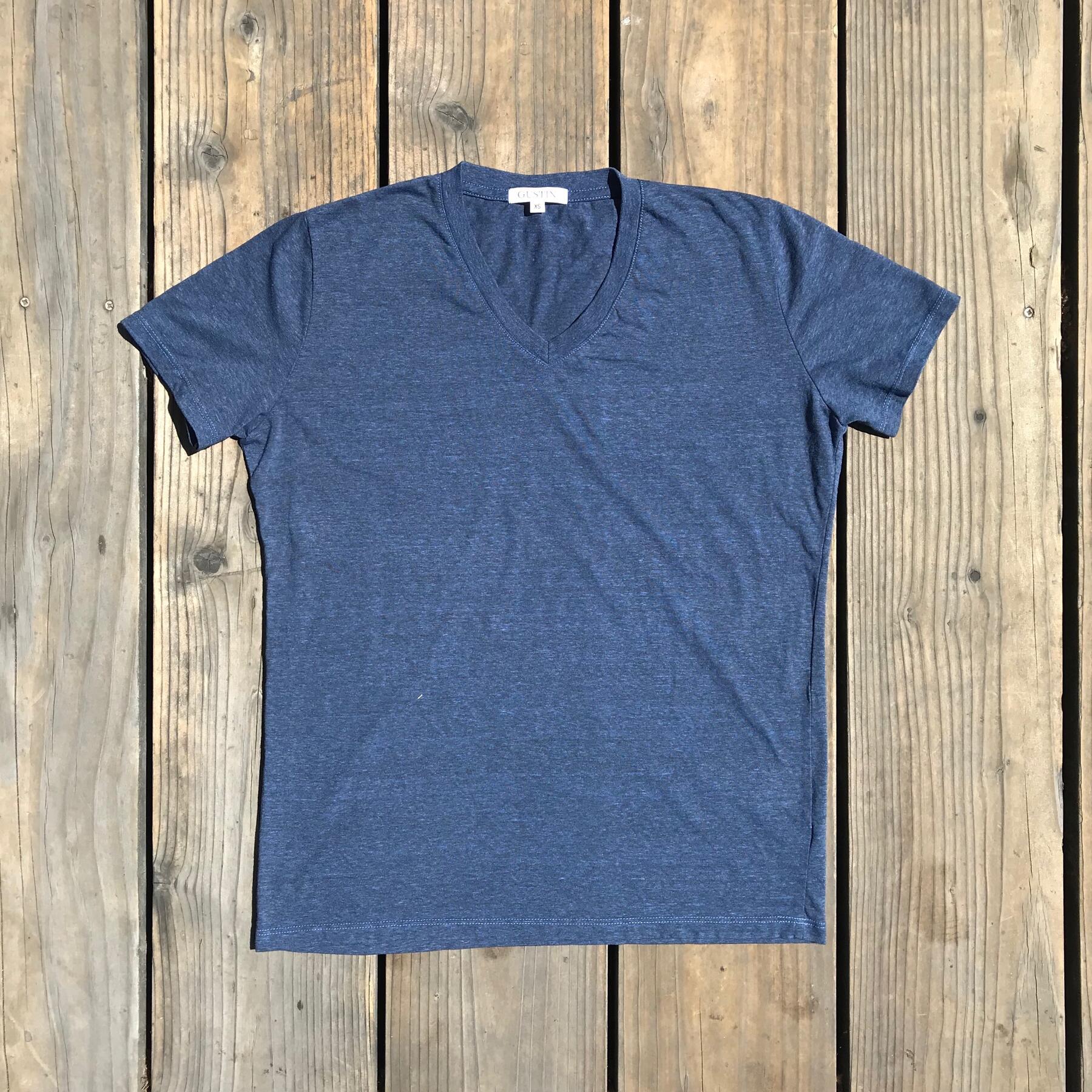 gustin usa heather v-neck t-shirt 3pk (faded blue, bronze, fern green)