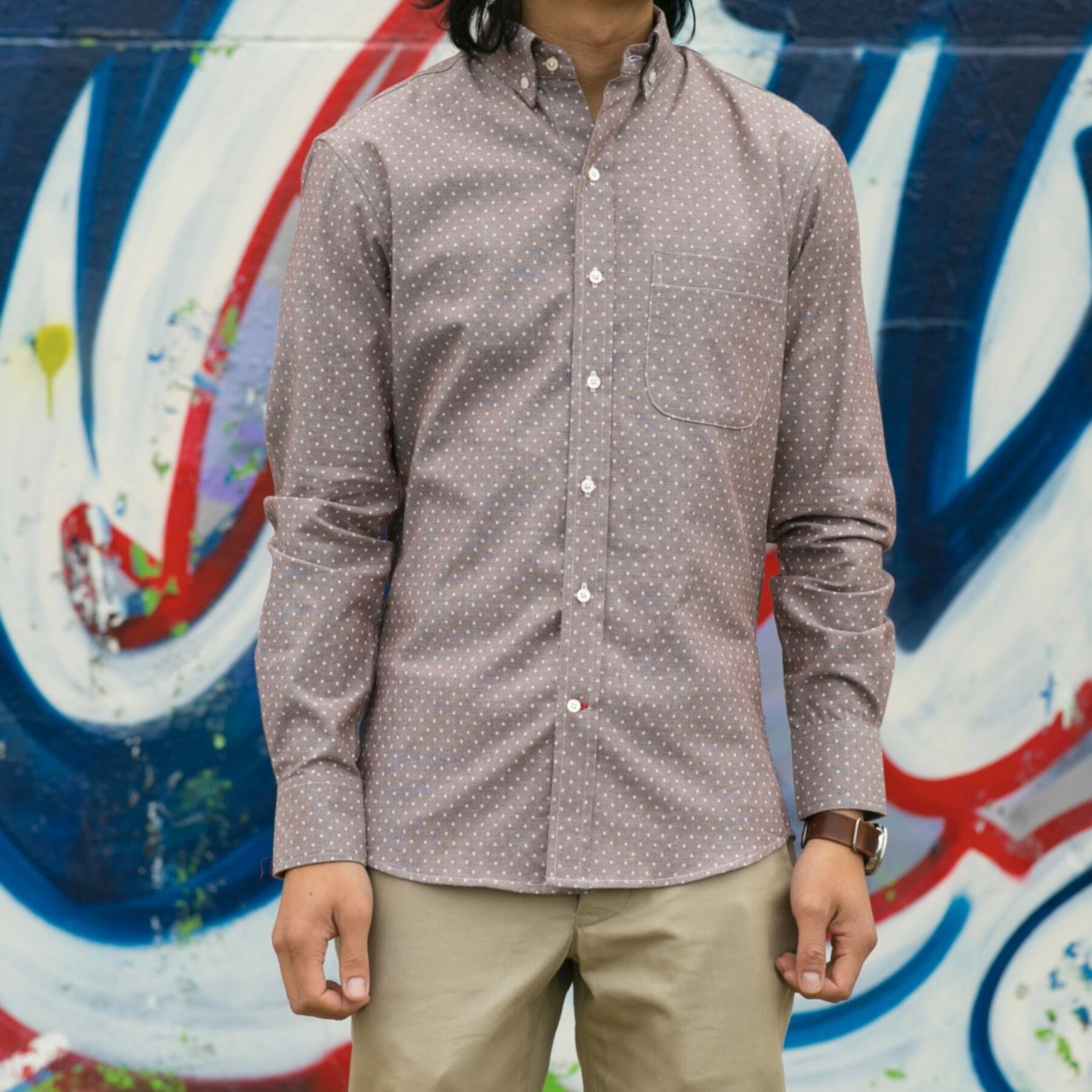 gustin #602 rust dot chambray