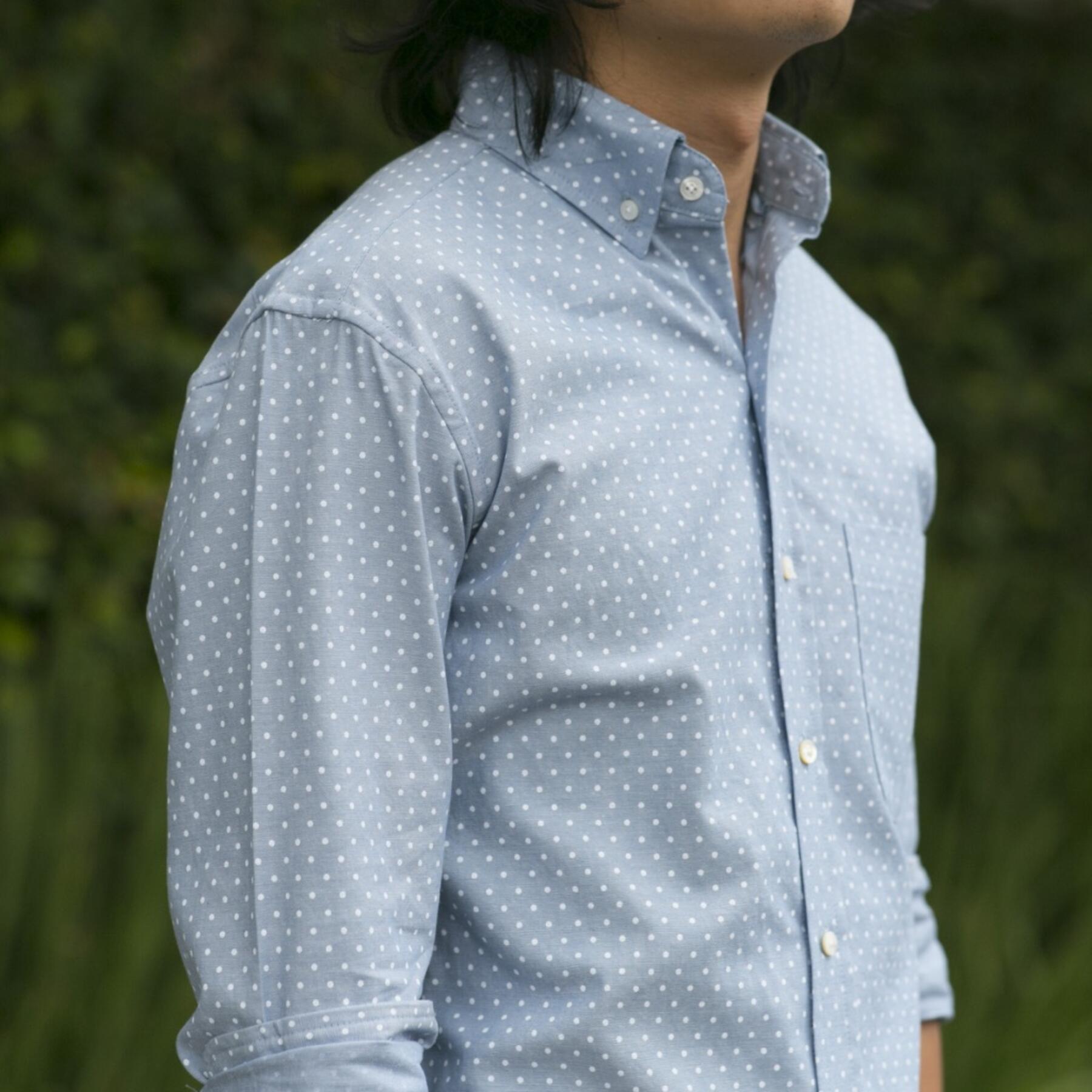 gustin #603 sky dot chambray