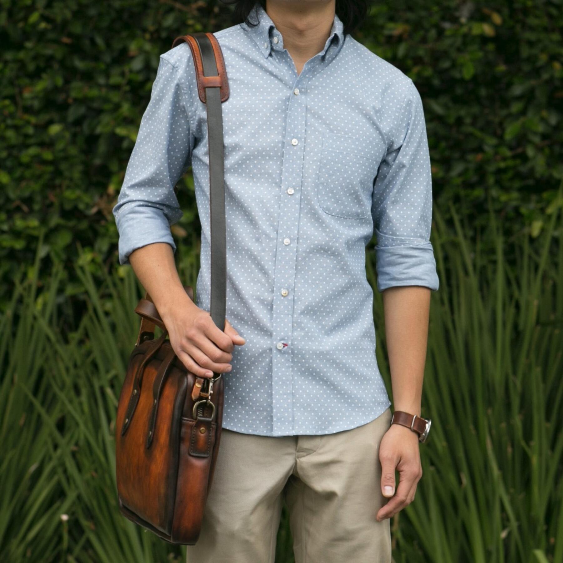 gustin #603 sky dot chambray