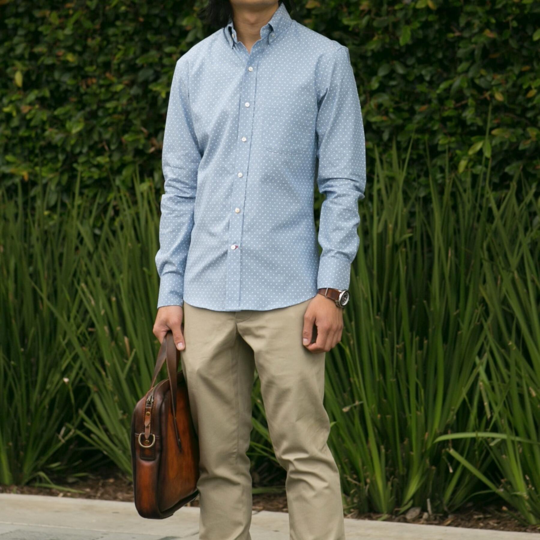gustin #603 sky dot chambray