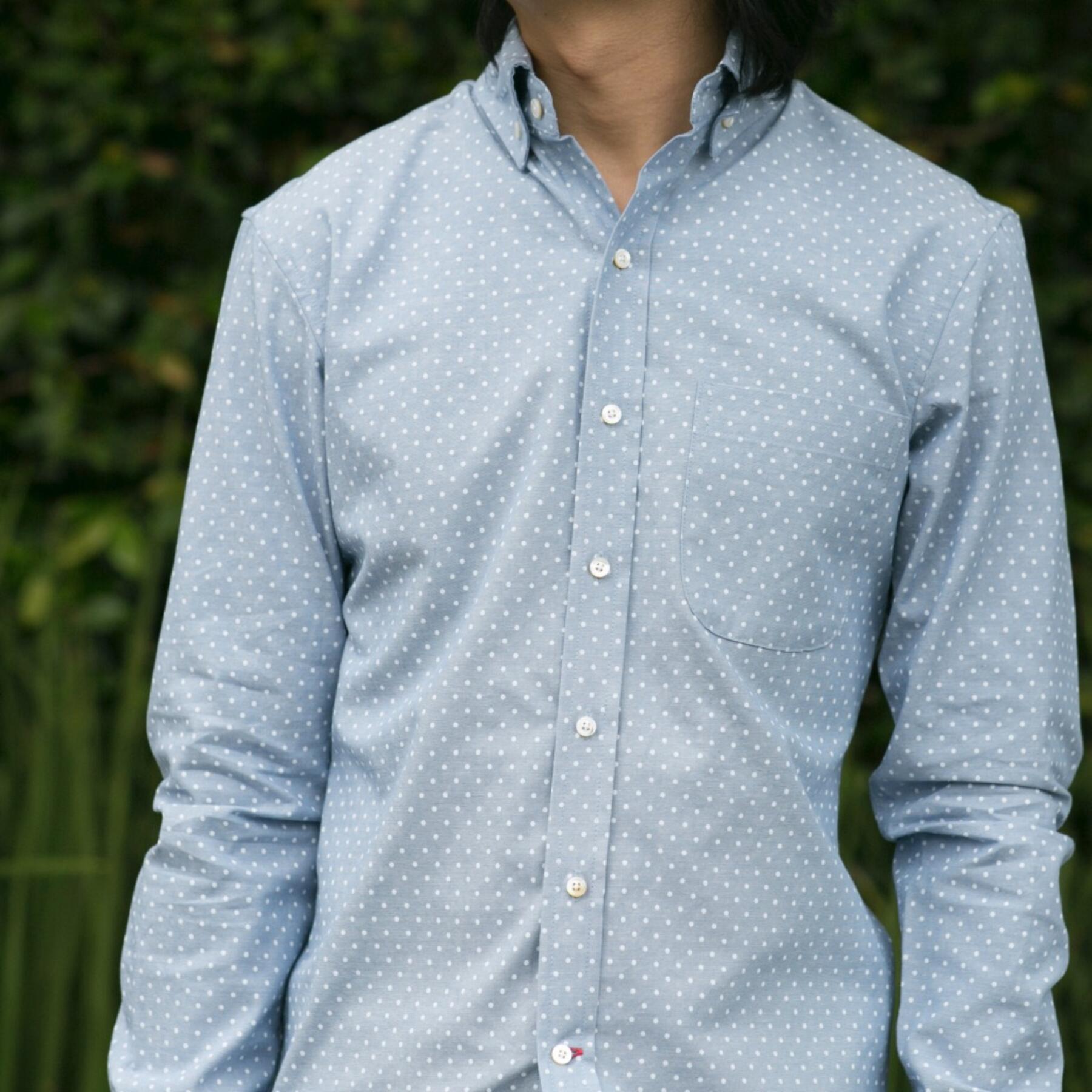 gustin #603 sky dot chambray