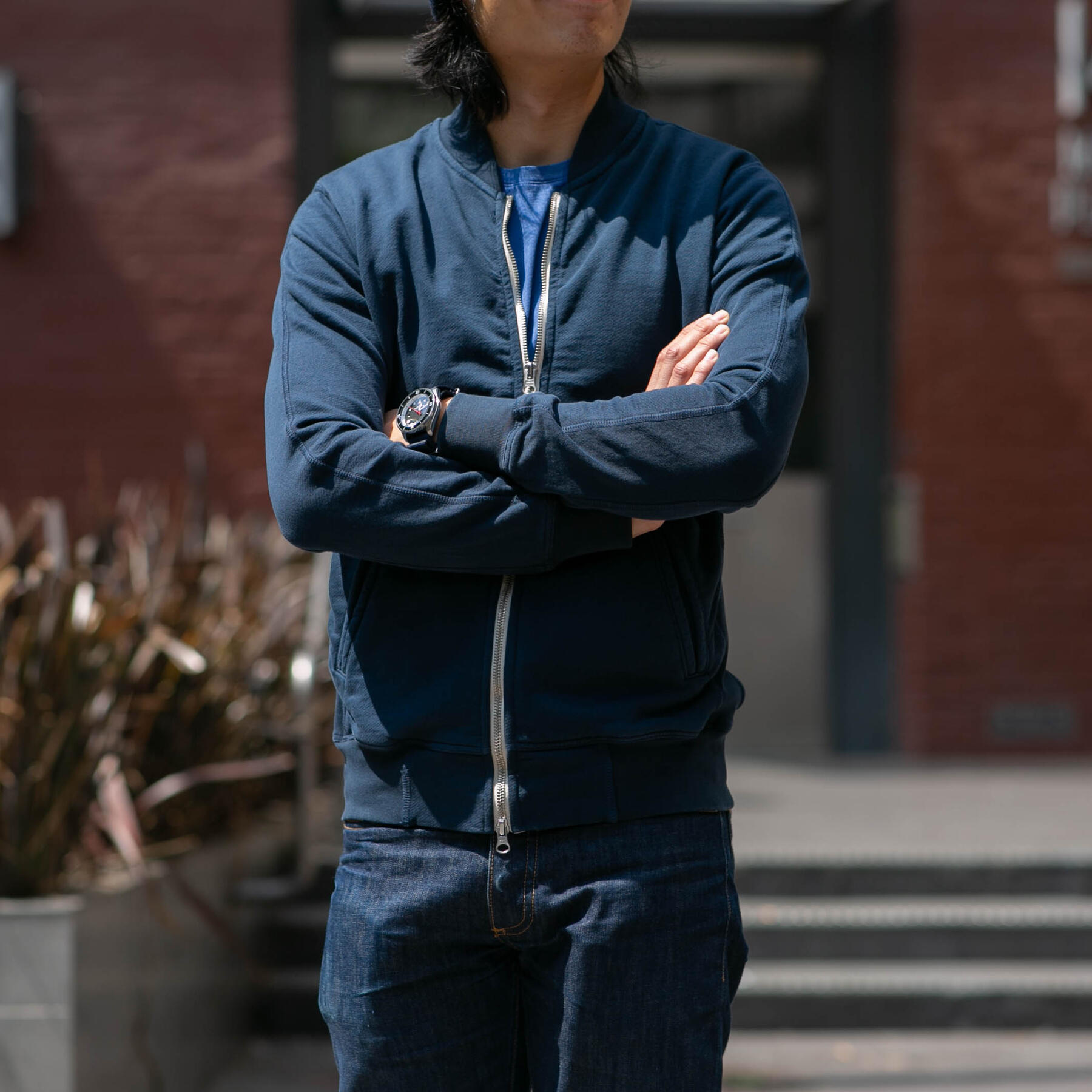 gustin varsity jacket - navy