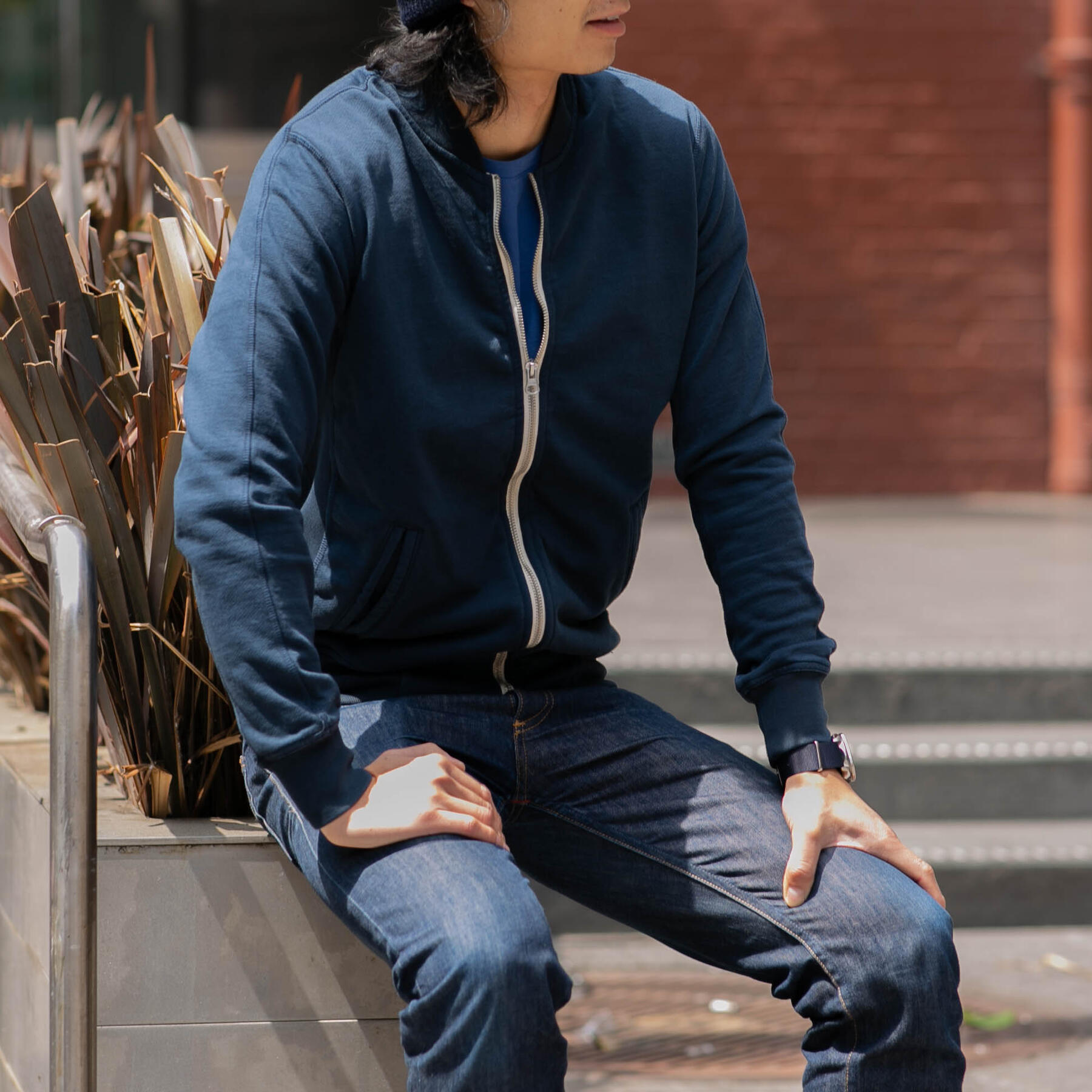 gustin varsity jacket - navy