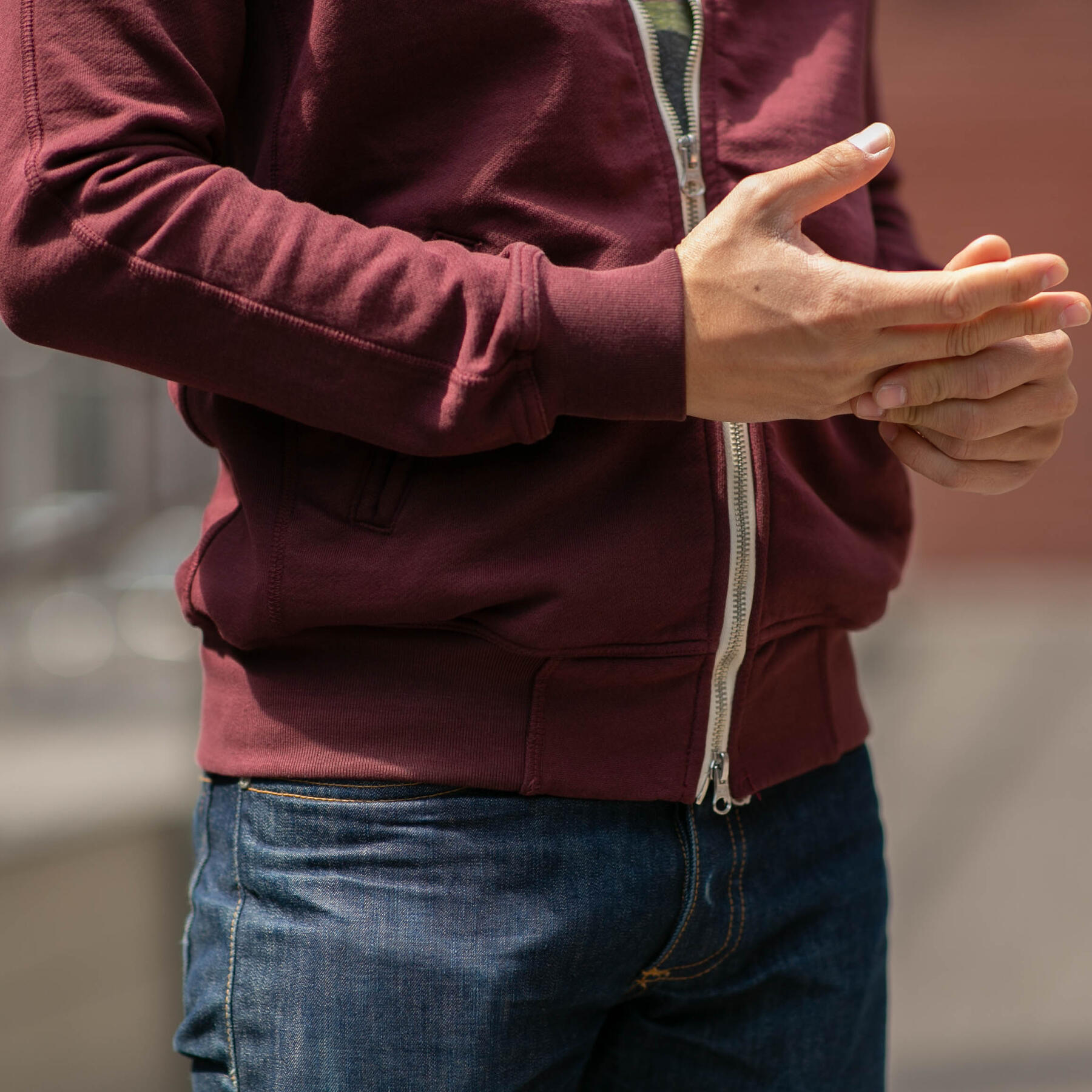 gustin varsity jacket - crimson