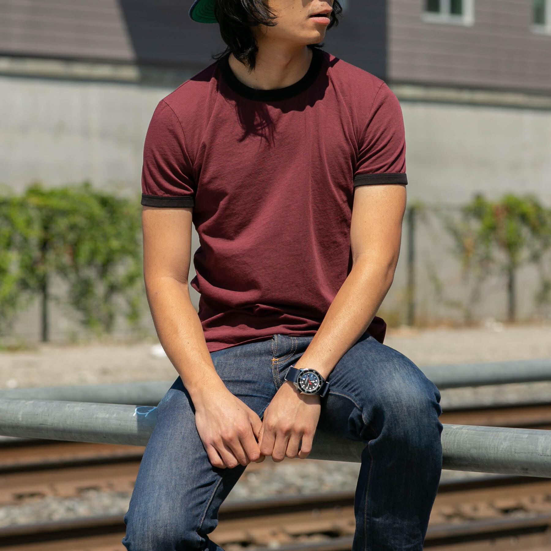 gustin ringer cotton t-shirt 3pk - graphite, burgundy, coal