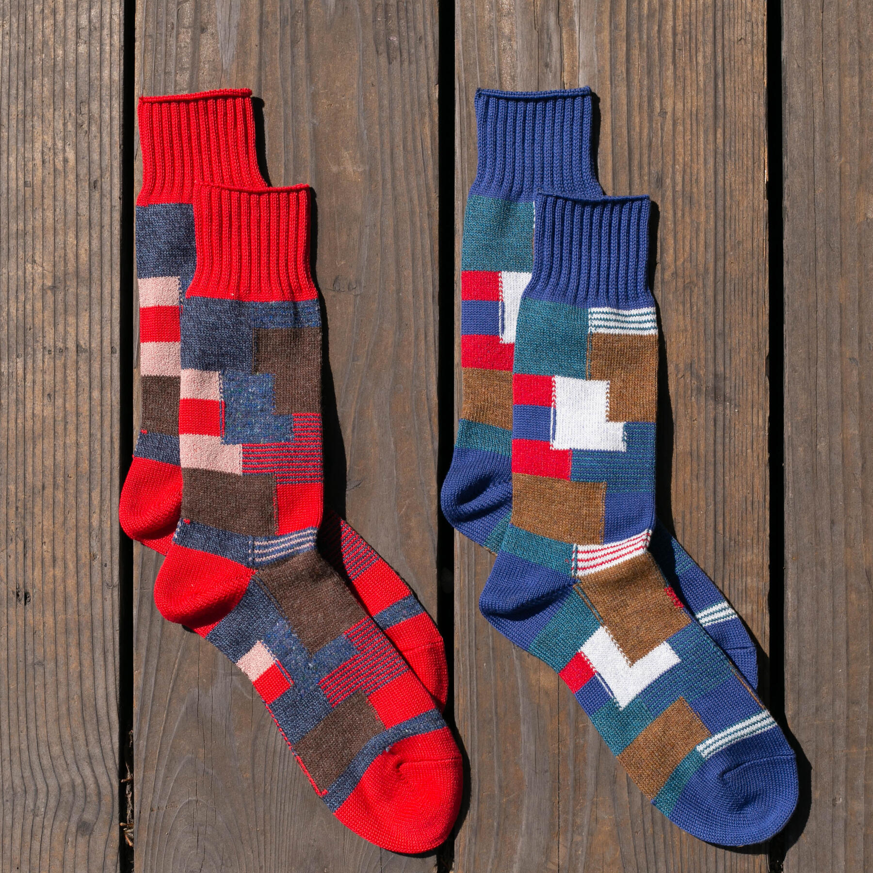 gustin japan patchwork sock 2pk