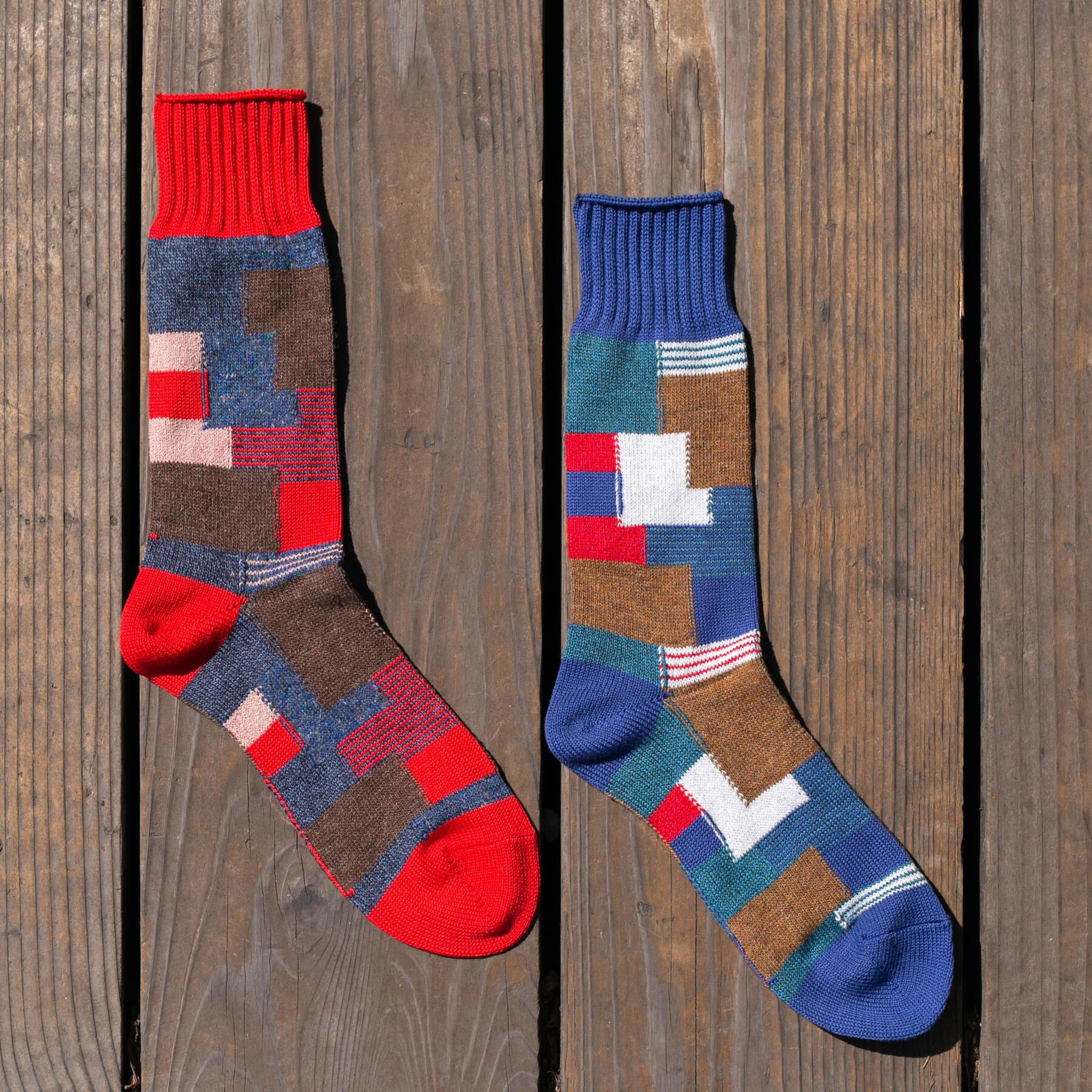 gustin japan patchwork sock 2pk