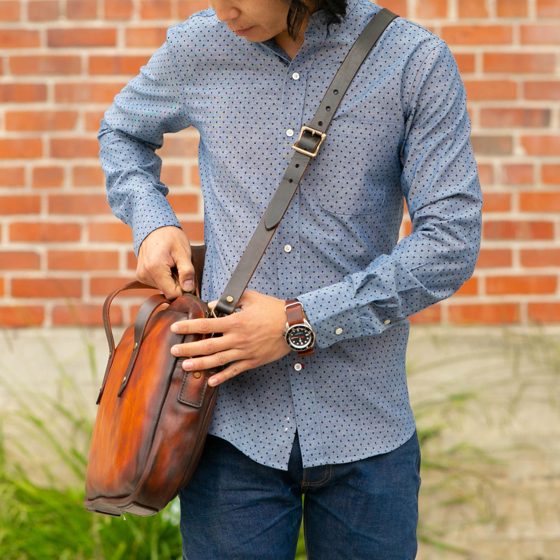 gustin burnished horween briefcase