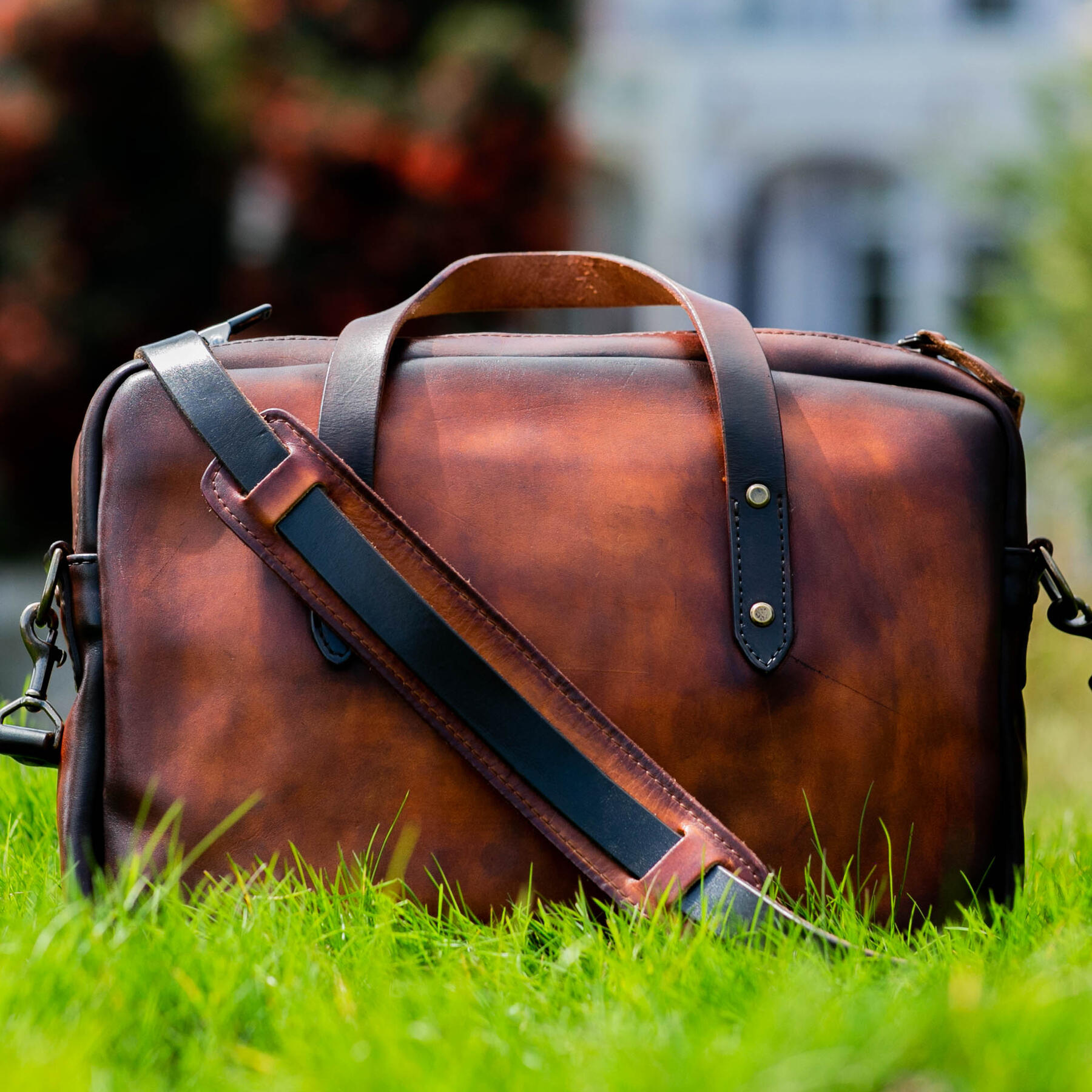 gustin burnished horween briefcase