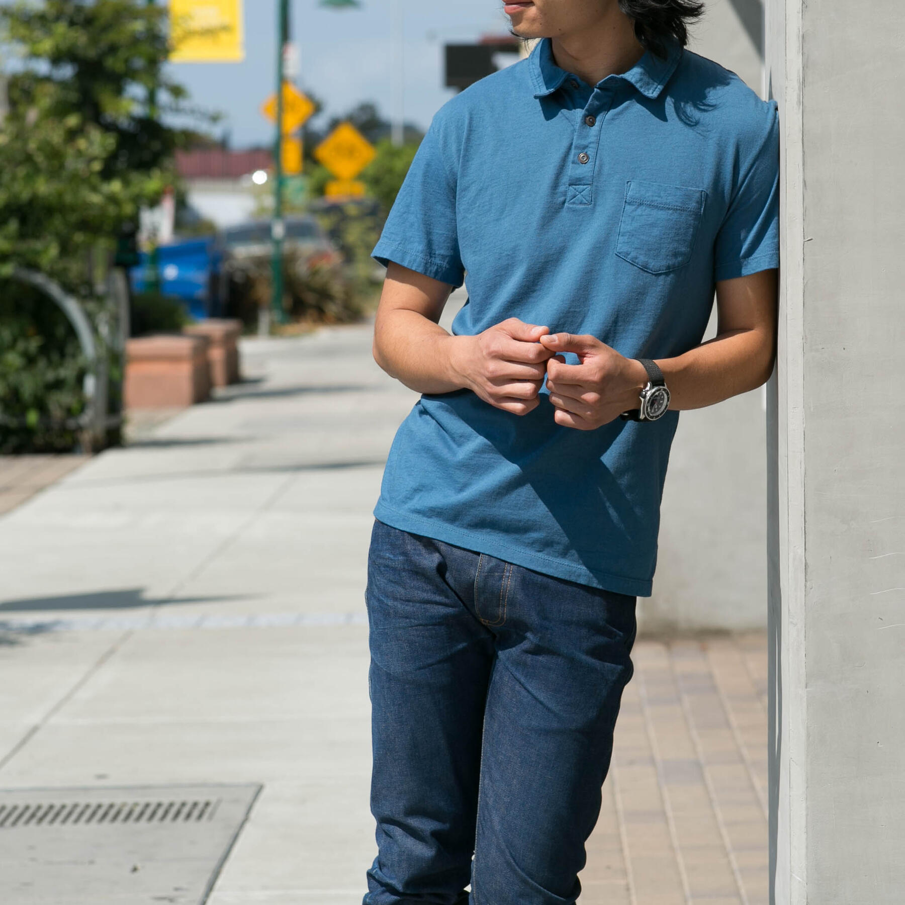 gustin usa pocket polo 2 pack (azure, grey)