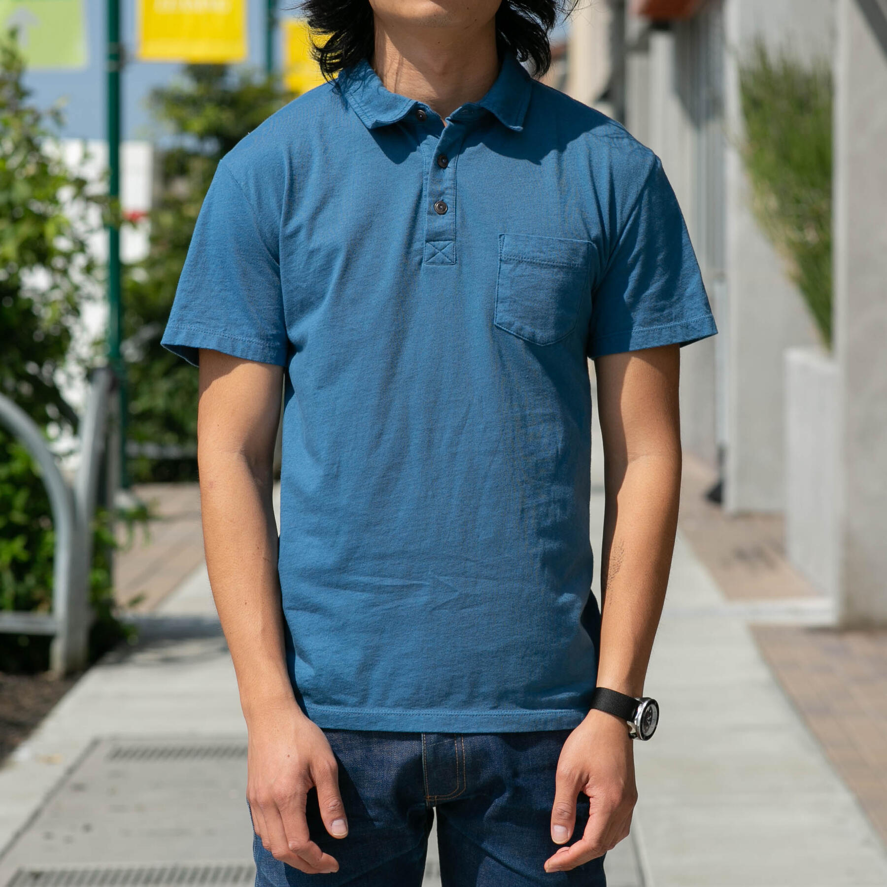 gustin usa pocket polo - azure