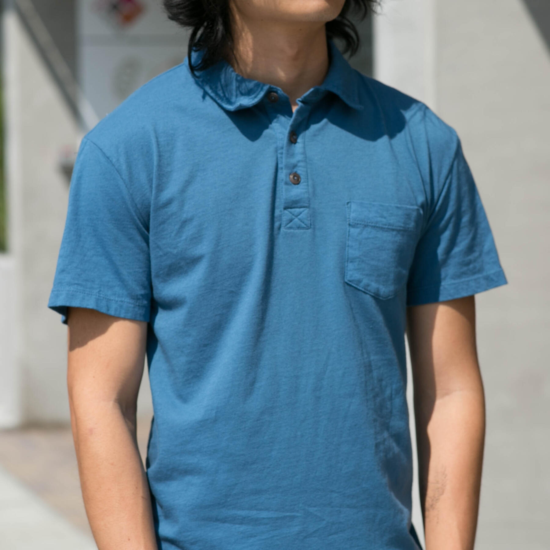 gustin usa pocket polo - azure