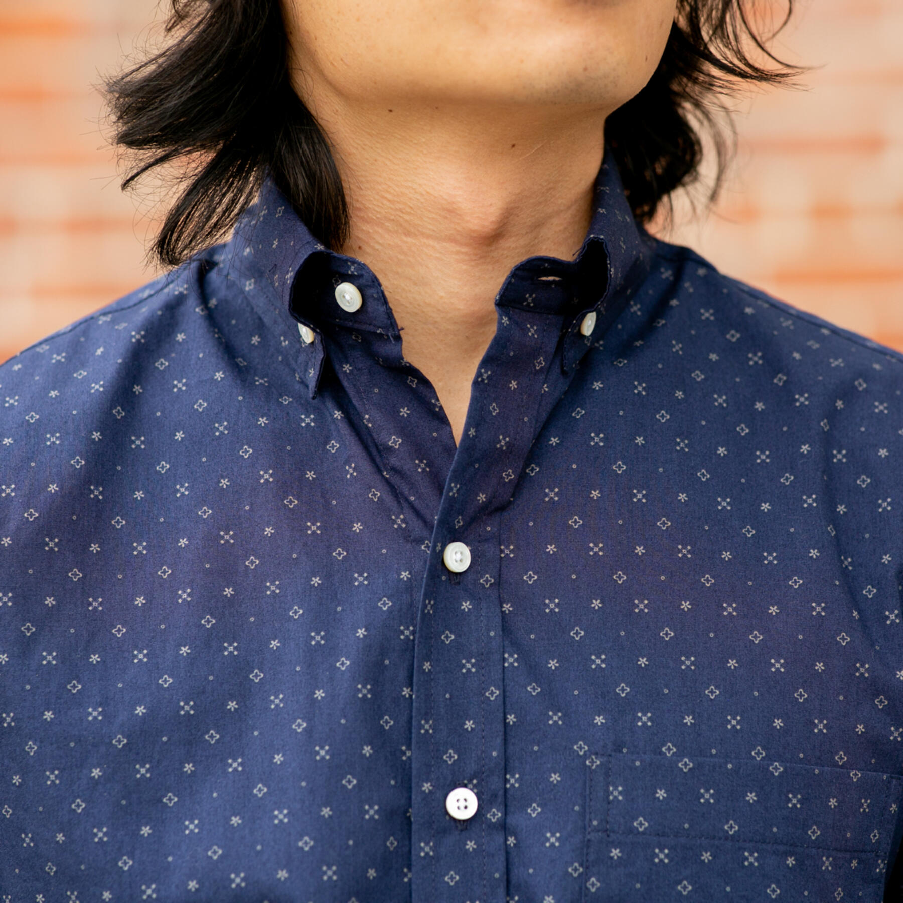 gustin #609 navy floral dot poplin