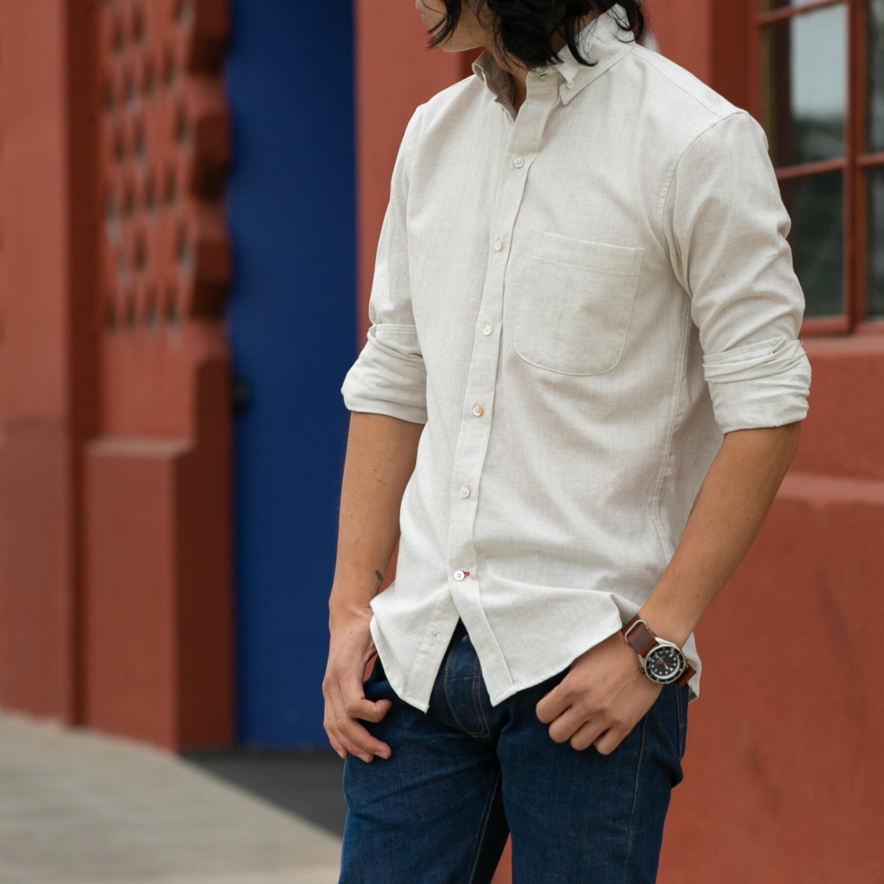 gustin #611 ivory brushed heather