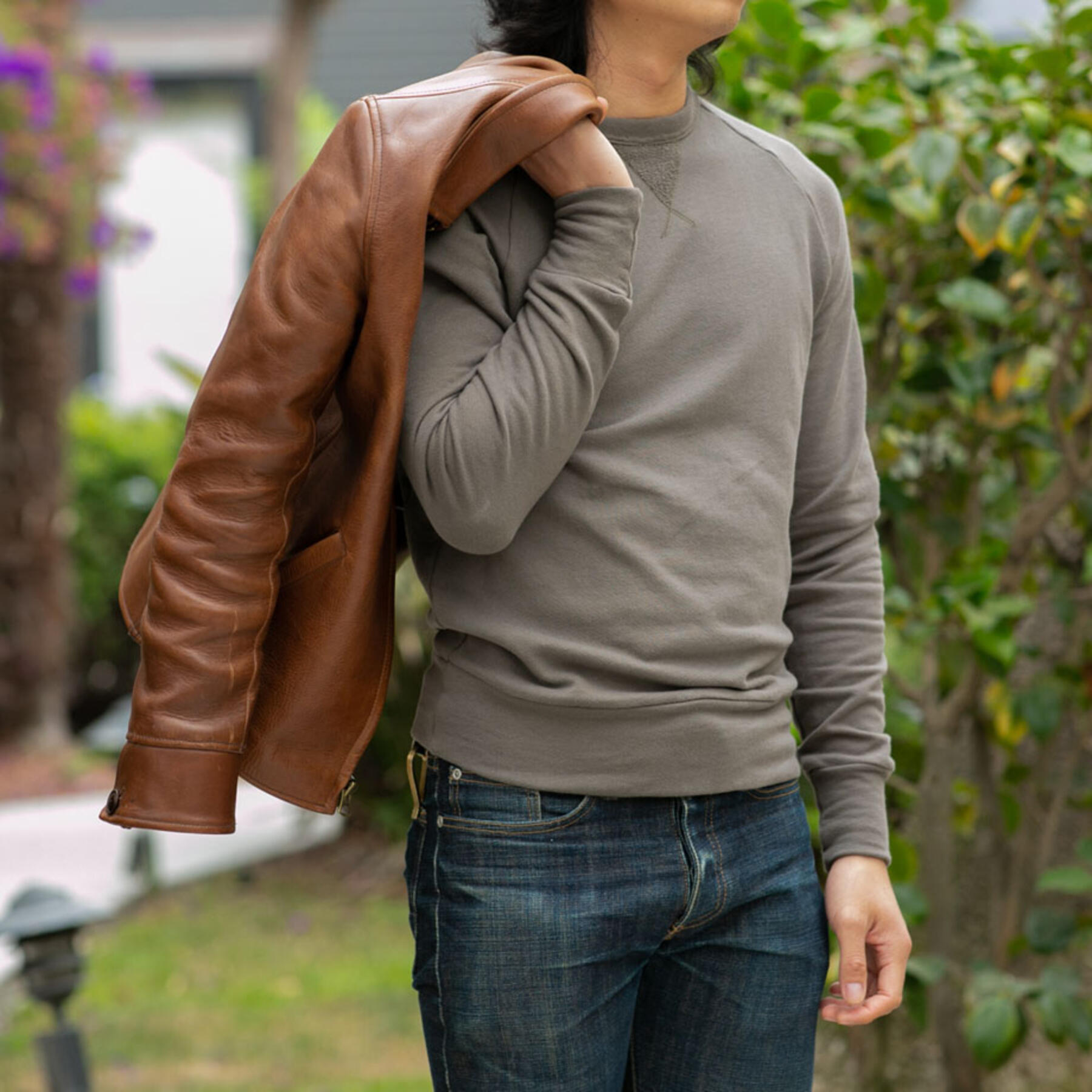 gustin american crewneck sweatshirt - army