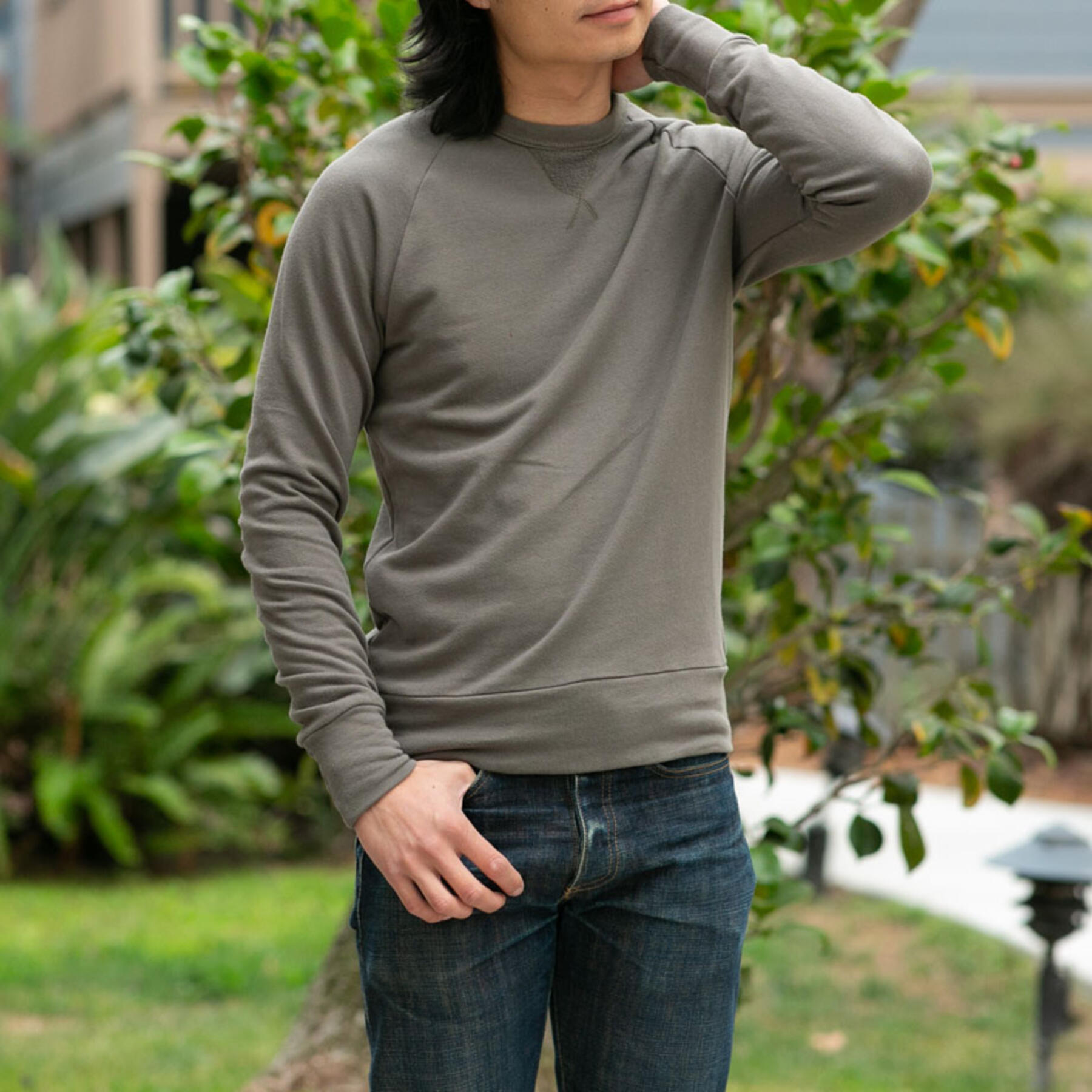 gustin american crewneck sweatshirt - army